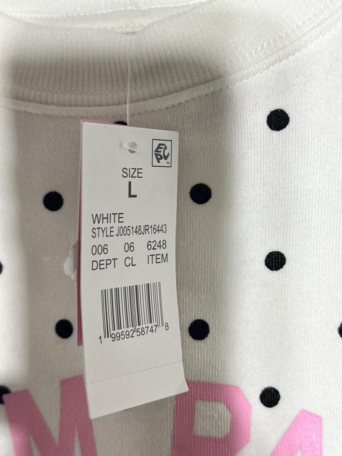 Other White Polka Dot Sweatshirt with Pink Paris Print, Size L Size L / US 10 / IT 46 - 3 Thumbnail