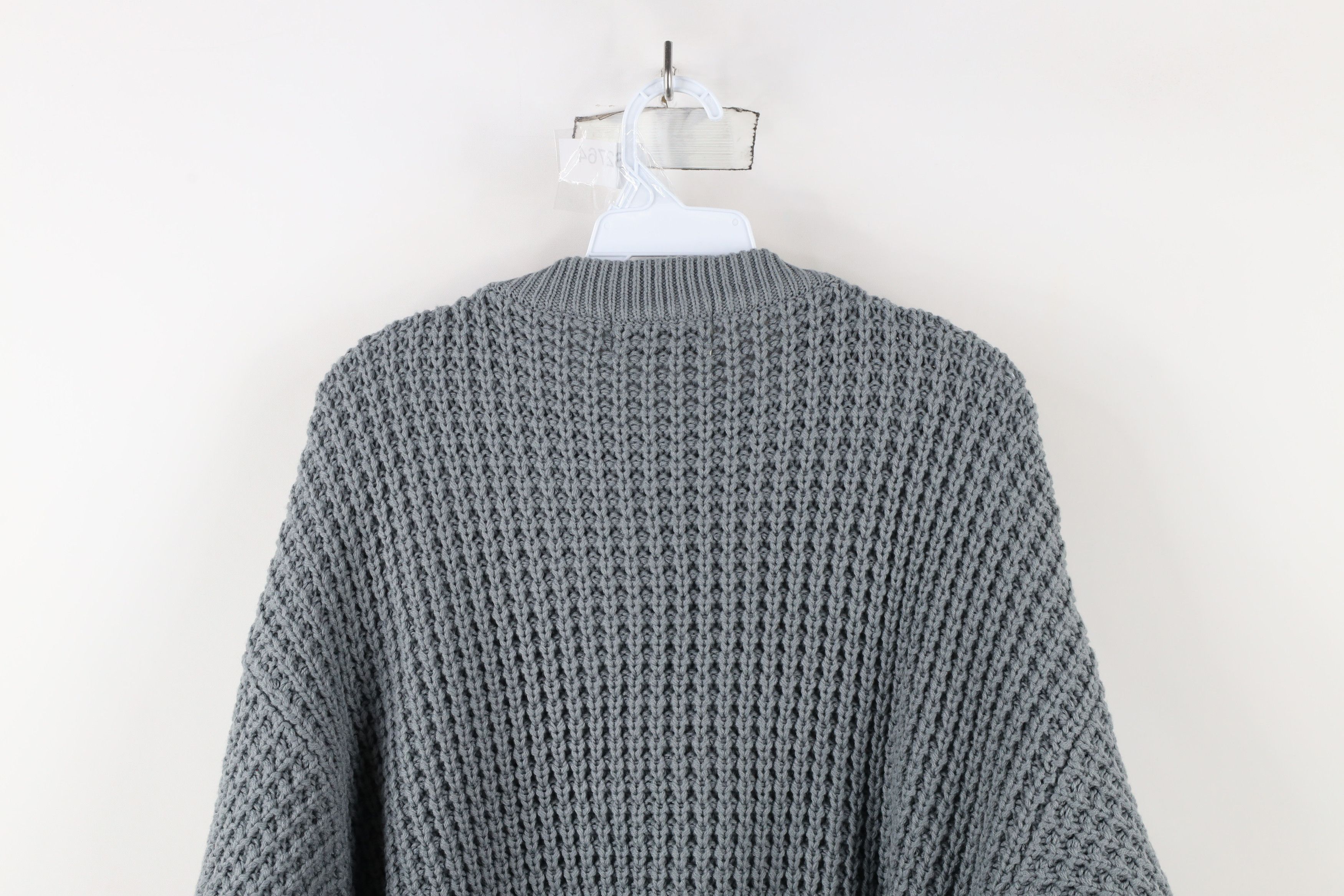 Vintage Vintage 90s Streetwear Thermal Waffle Knit Sweater Gray Size US L / EU 52-54 / 3 - 7 Thumbnail