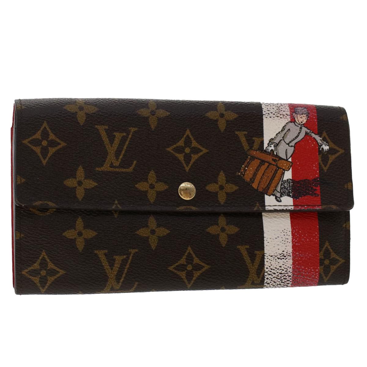 LOUIS VUITTON Monogram Groom Portefeiulle Sarah Long Wallet M60034