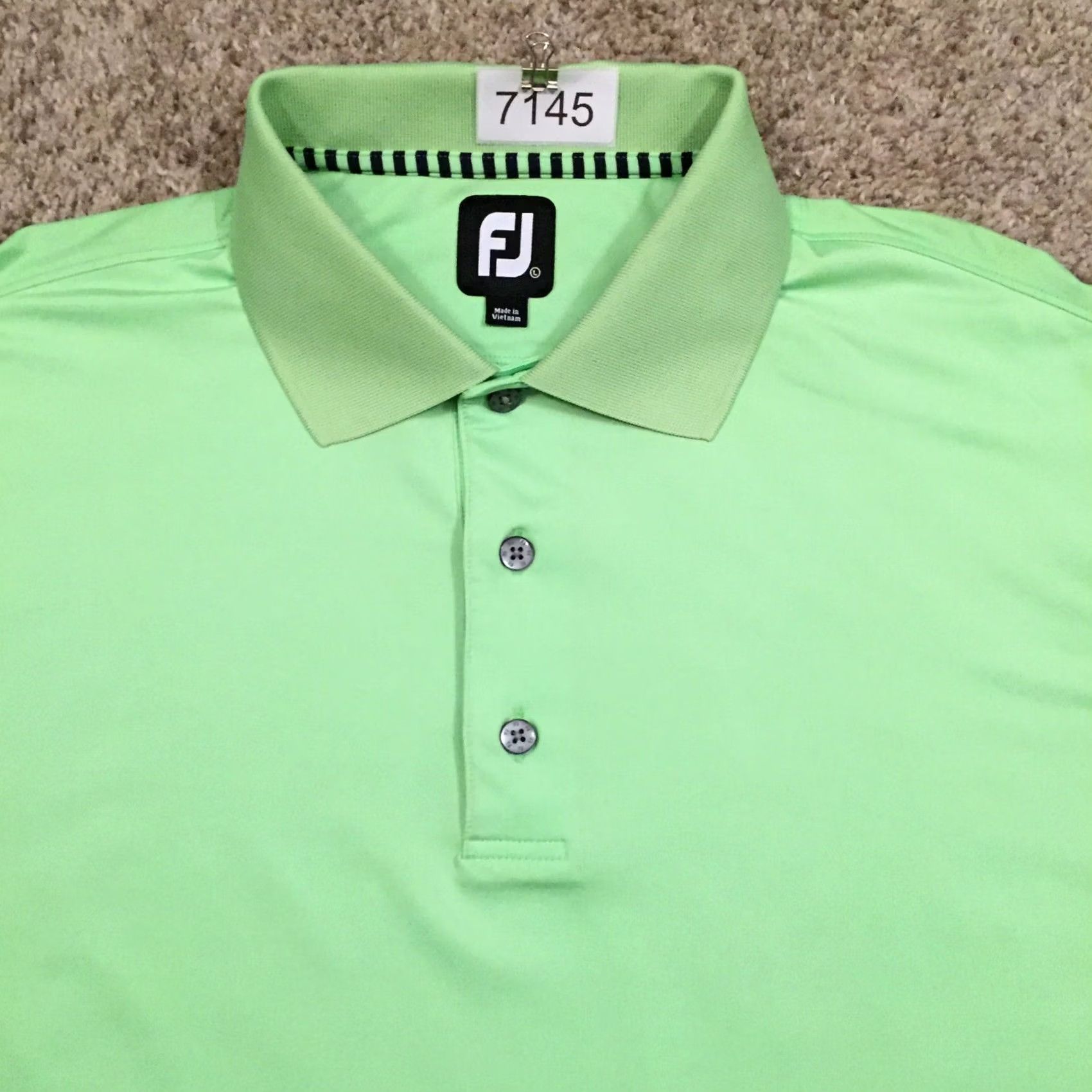 Footjoy FootJoy Polo Shirt Mens Large Green Short Sleeve Size US L / EU 52-54 / 3 - 3 Thumbnail