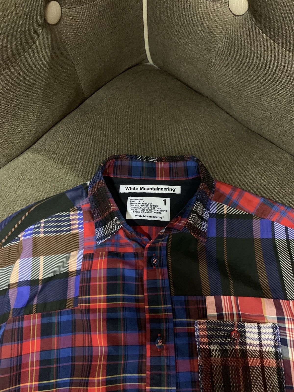 White Mountaineering White Mountaineering SS'19 Plaid Patchwork Polo Size US M / EU 48-50 / 2 - 4 Thumbnail