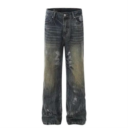 Japanese Brand × Jean Pants American retro trend ink-splashed loose straight jeans Size US 32 / EU 48 - 1 Thumbnail