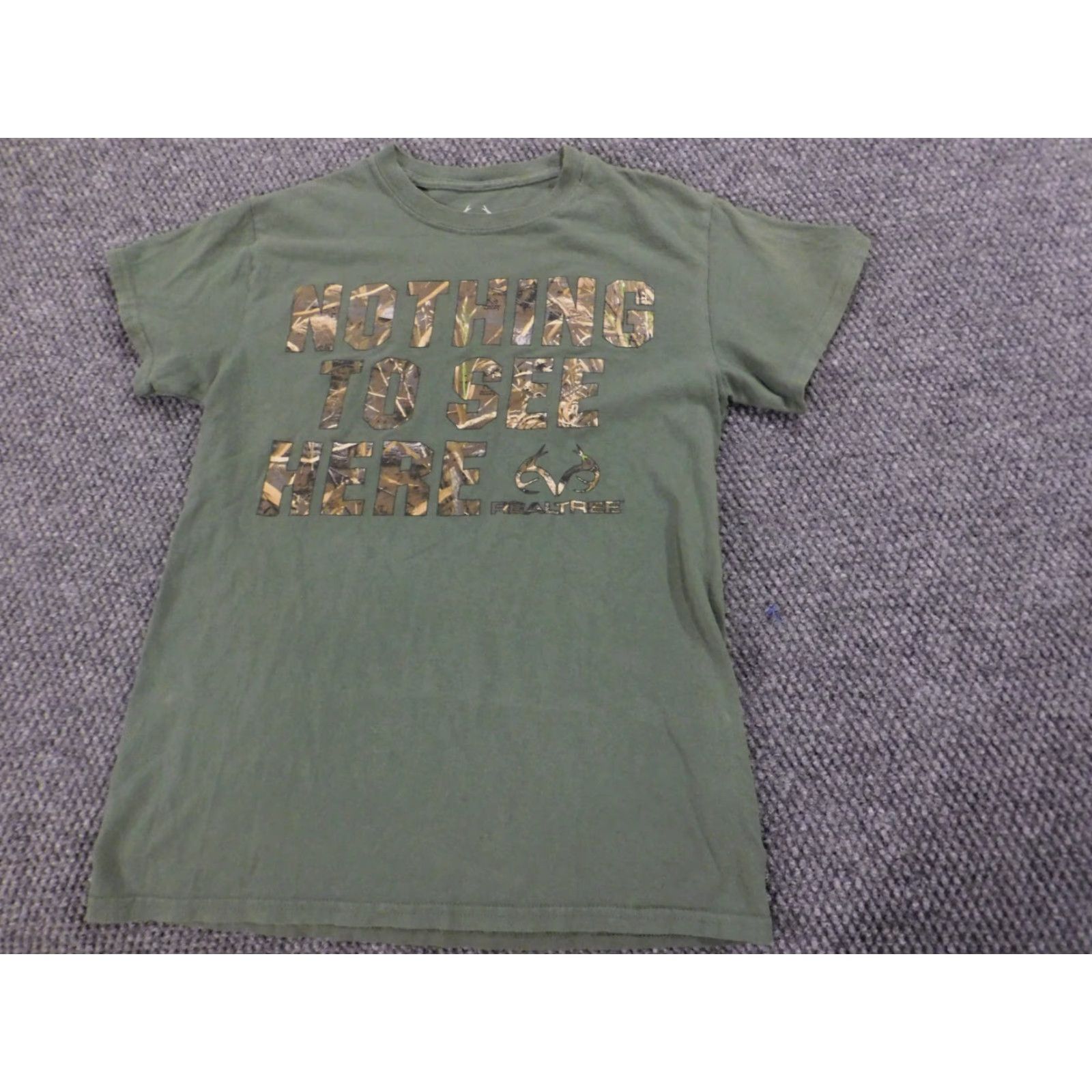 Realtree Realtree Mens Shirt Small Green T-Shirt Short Sleeve Crew Neck Logo 90s University Colorful Breathable Cotton Regular Size US S / EU 44-46 / 1 - 2 Thumbnail