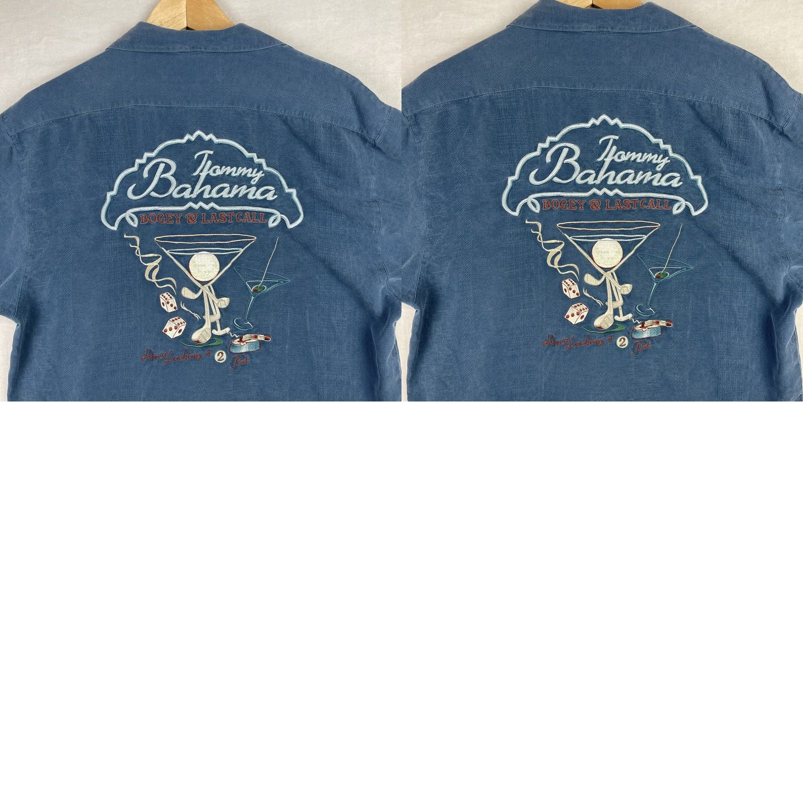 Tommy Bahama Tommy Bahama Shirt Men Small Blue Bogey & Last Call Camp Beach Hawaiian Silk Shirt Size US S / EU 44-46 / 1 - 9 Thumbnail
