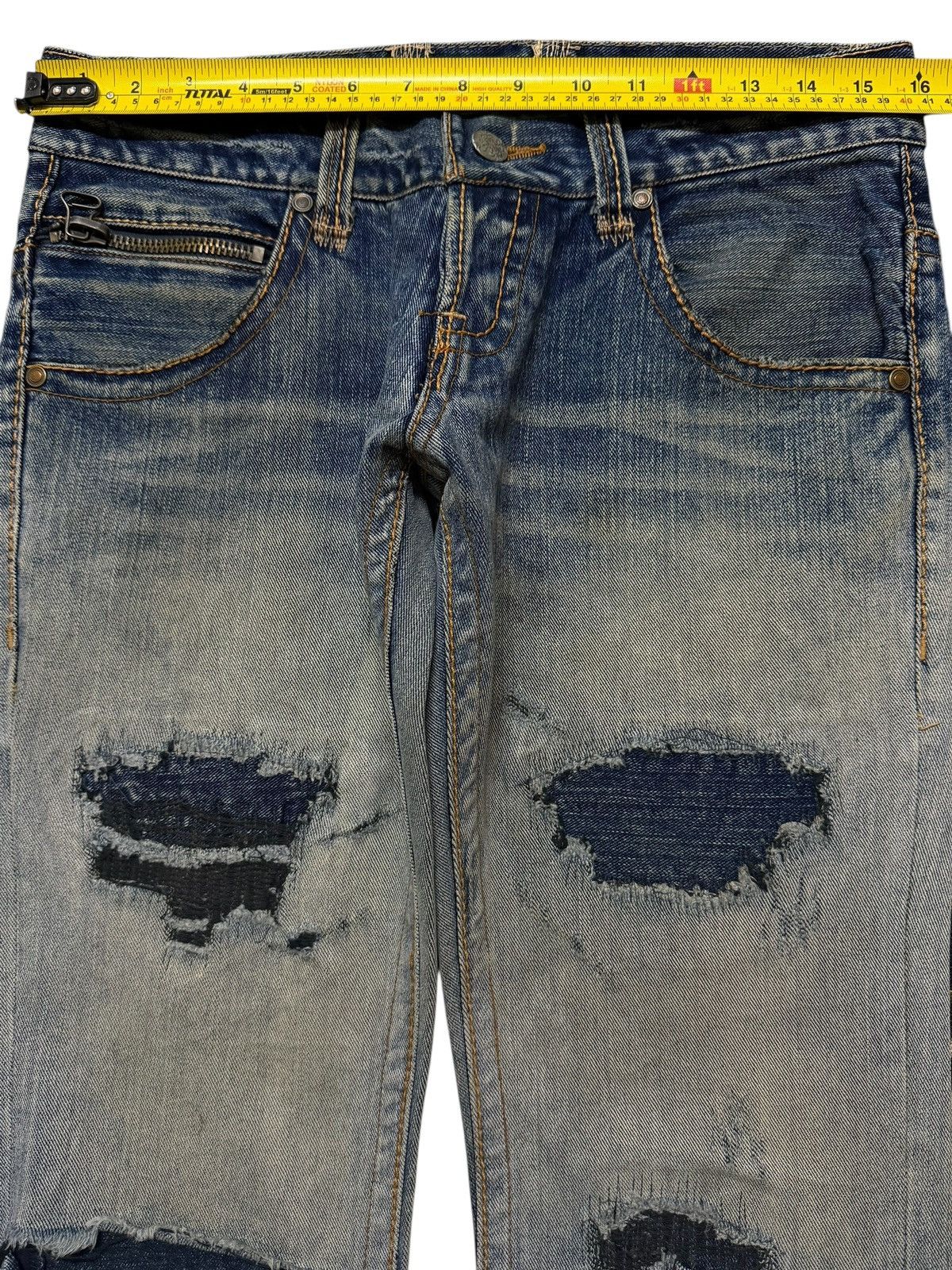 Tornado Mart Vintage 90s Japan Lagust Faded Wash Honeycomb Distressed Size US 31 - 9 Thumbnail