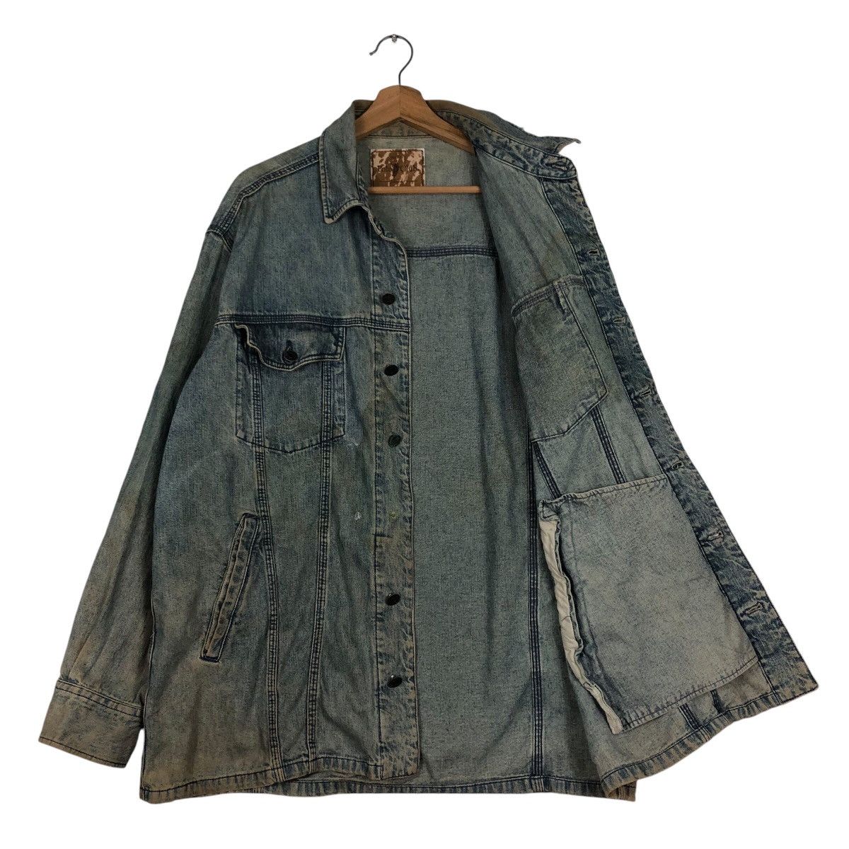 Japanese Brand 📌Vintage Trucker Denim Biker Jacket Polo Club Slant Pocket Size US L / EU 52-54 / 3 - 12 Thumbnail