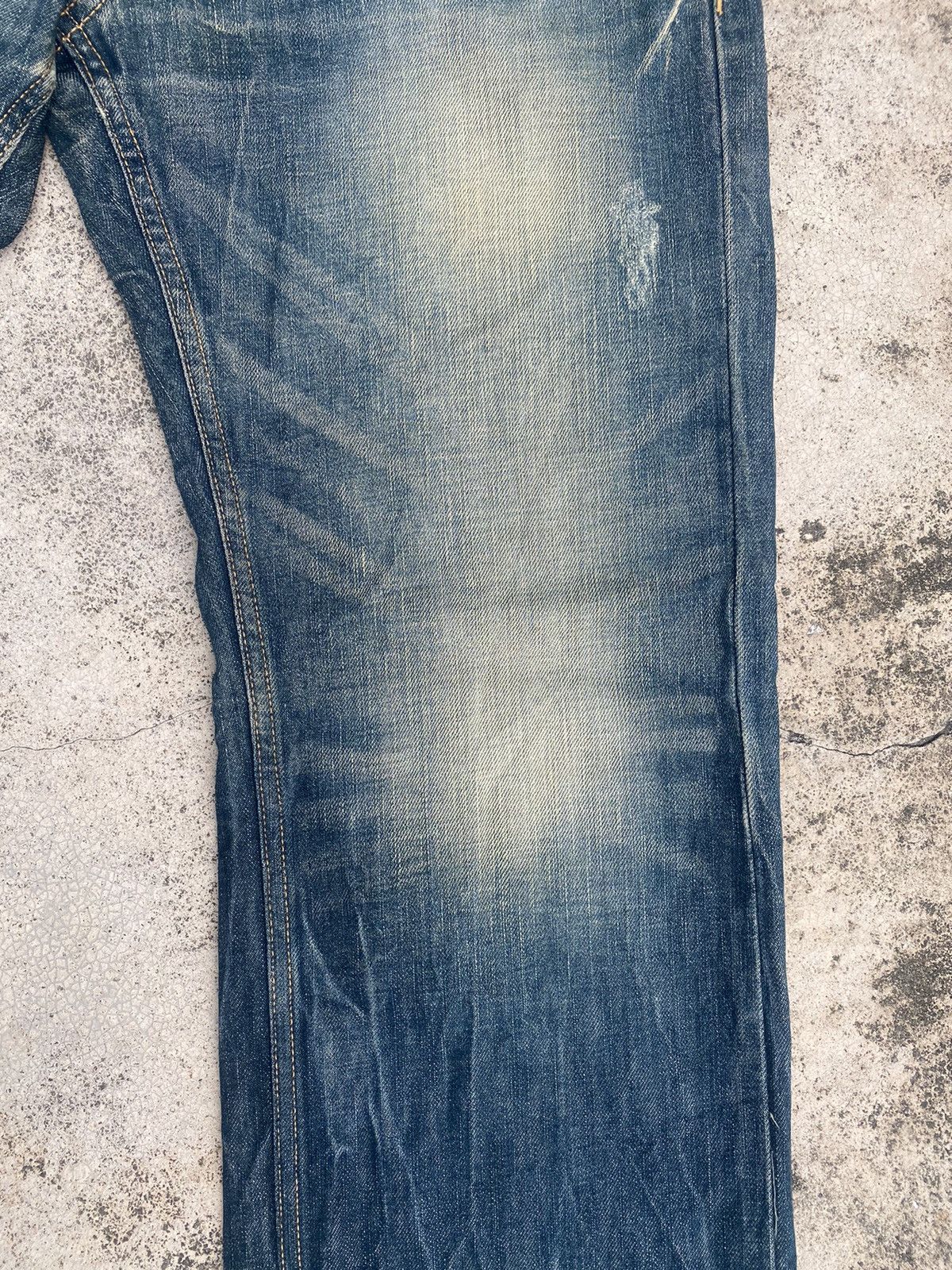 If Six Was Nine × Japanese Brand Flare Jeans Red Pepper Honeycomb Clawmark Splash Size US 33 - 6 Thumbnail