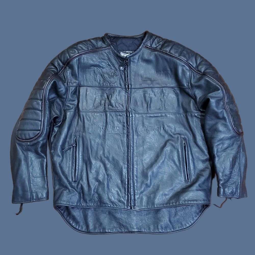 Schott VINTAGE Schott NYC Leather Jacket Mens 4XL Long Black Motorcycle Cafe Racer Made USA Size US XXL / EU 58 / 5 - 1 Thumbnail