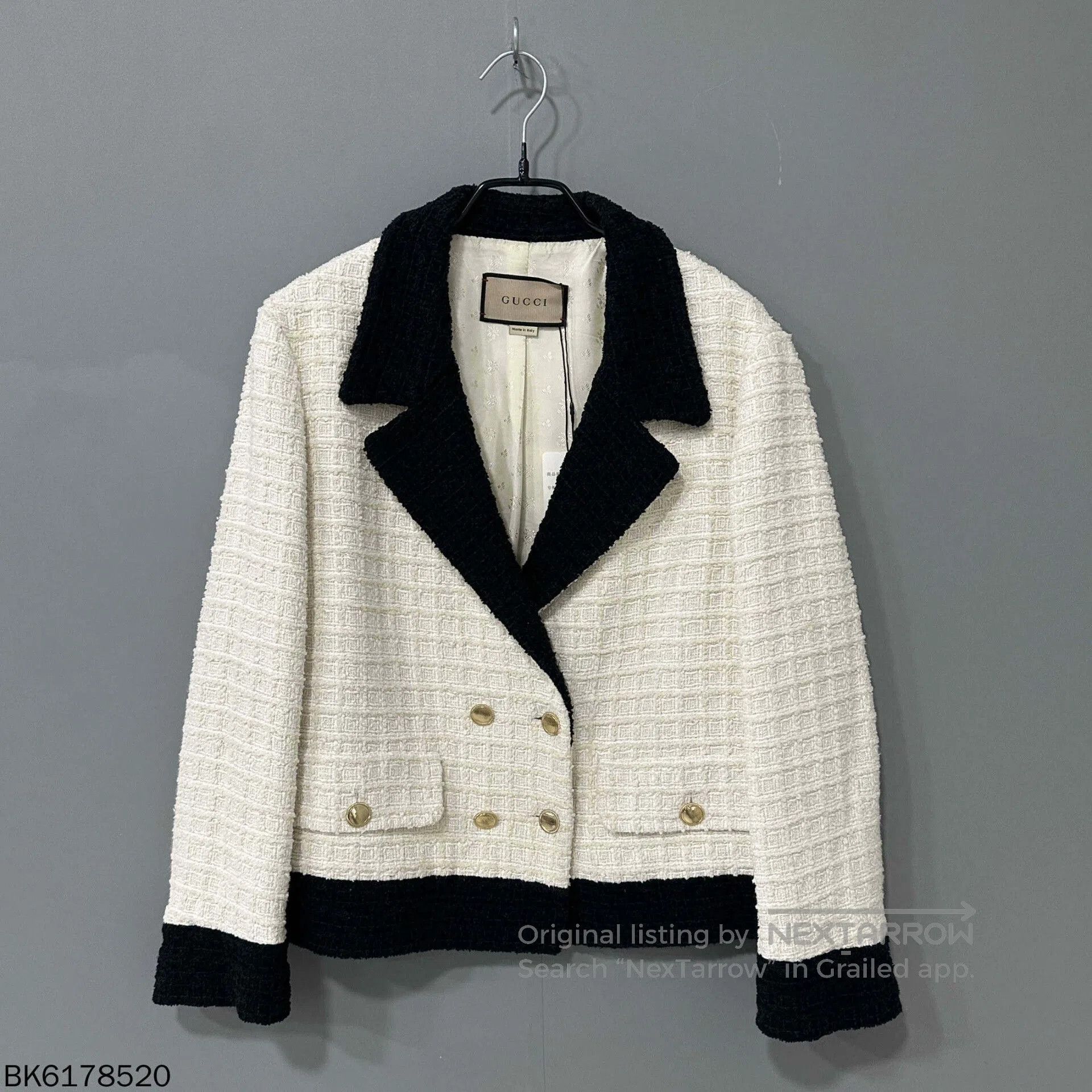 Gucci Gucci Black White Tweed Lapel Jacket. Size S / US 4 / IT 40 - 1 Thumbnail
