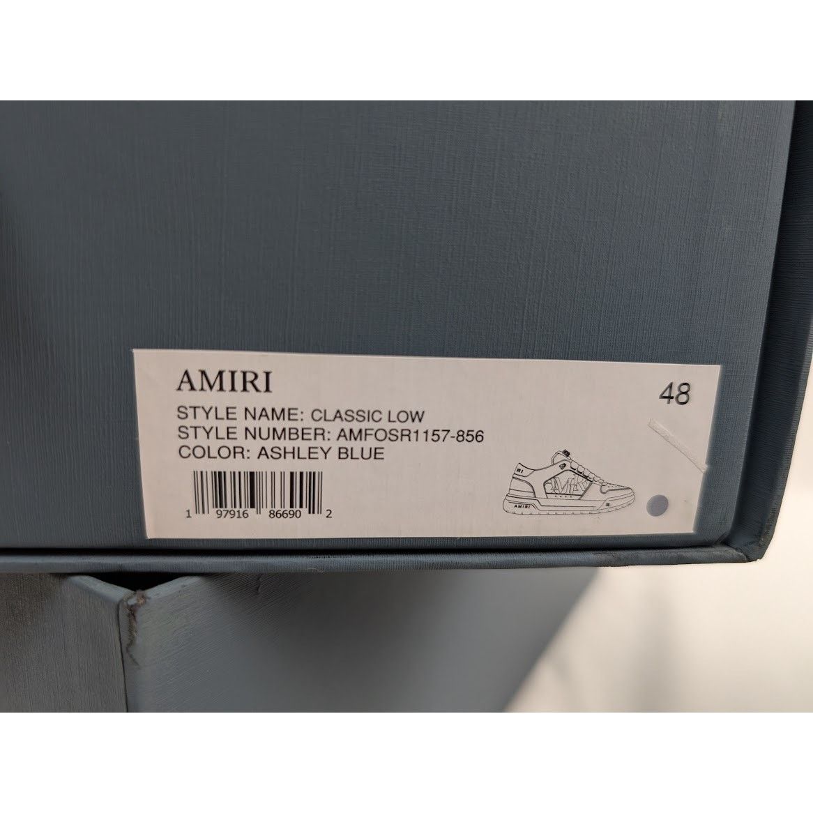 Amiri o1rshd1 Classic Low Top Sneakers in Ashley Blue Size: 48 Size US 15 / EU 48 - 20 Thumbnail