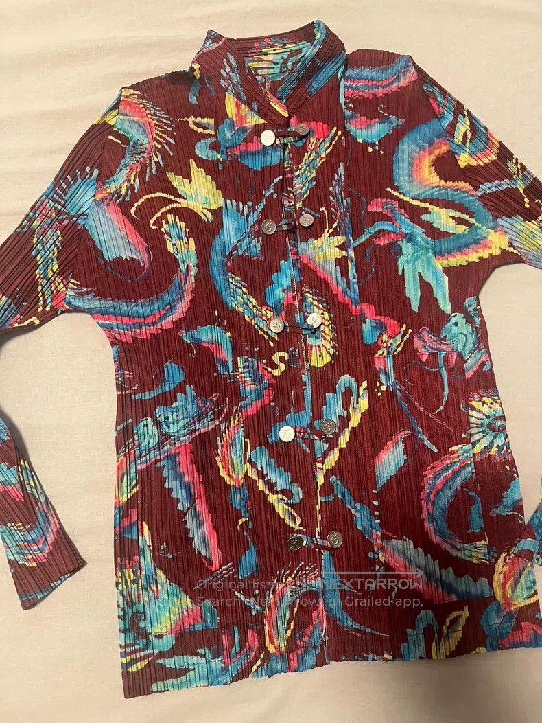 Issey Miyake Issey Miyake Red Dragon and Phoenix Frog Button Jacket Size L / US 10 / IT 46 - 1 Thumbnail