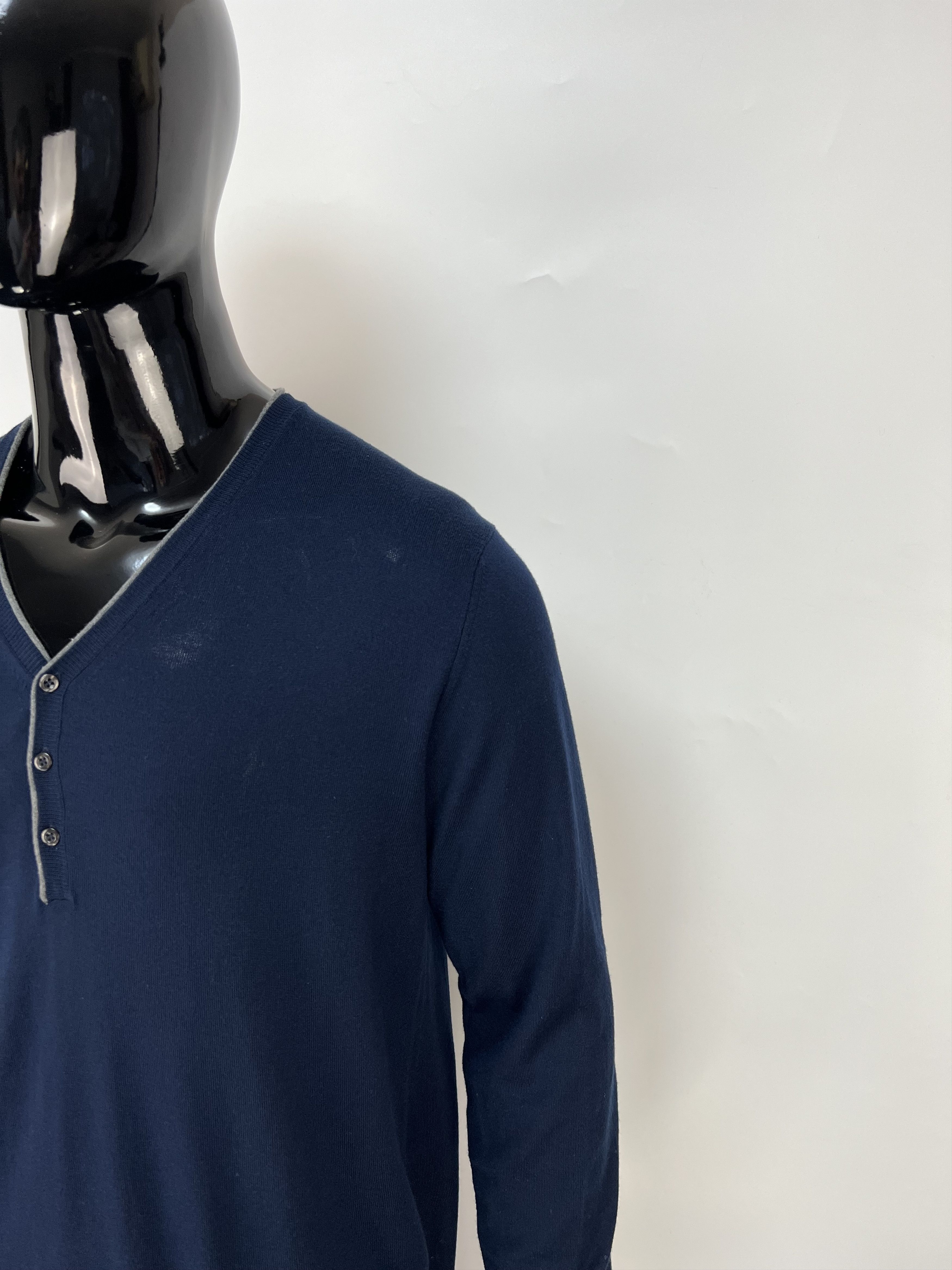 Balmain Balmain Cotton V-Neck Sweater Size US L / EU 52-54 / 3 - 4 Thumbnail