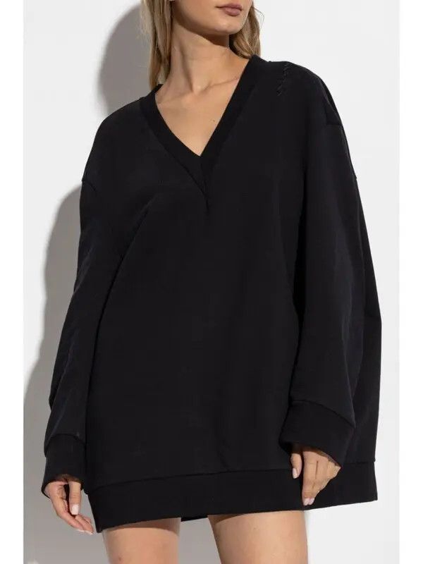 Marni o1w1db10426 V-Neck Sweater Dress in Black Size XL / US 12-14 / IT 48-50 - 2 Thumbnail