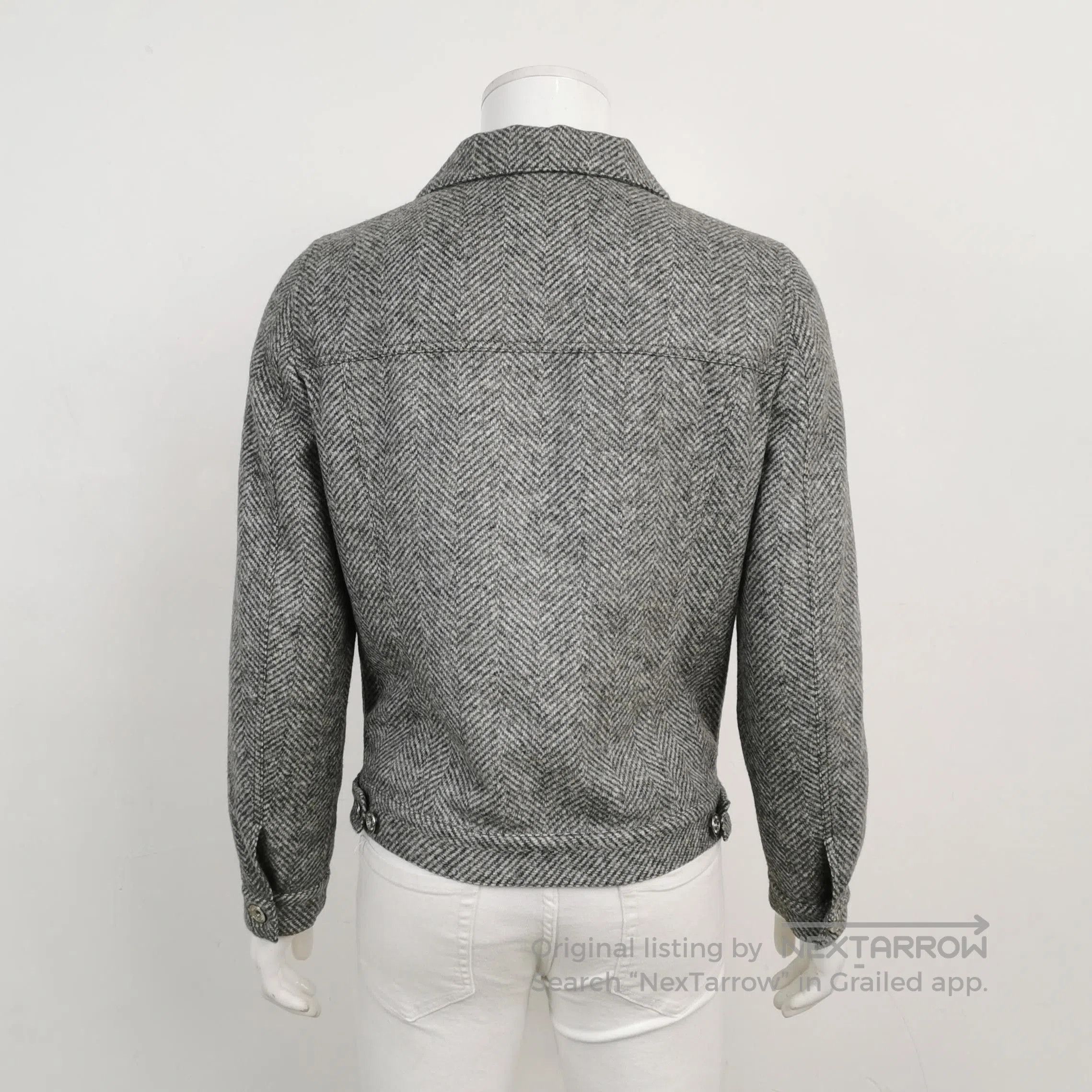 Brunello Cucinelli Brunello Cucinelli M Gray Herringbone Jacket. Size US XS / EU 42 / 0 - 1 Thumbnail