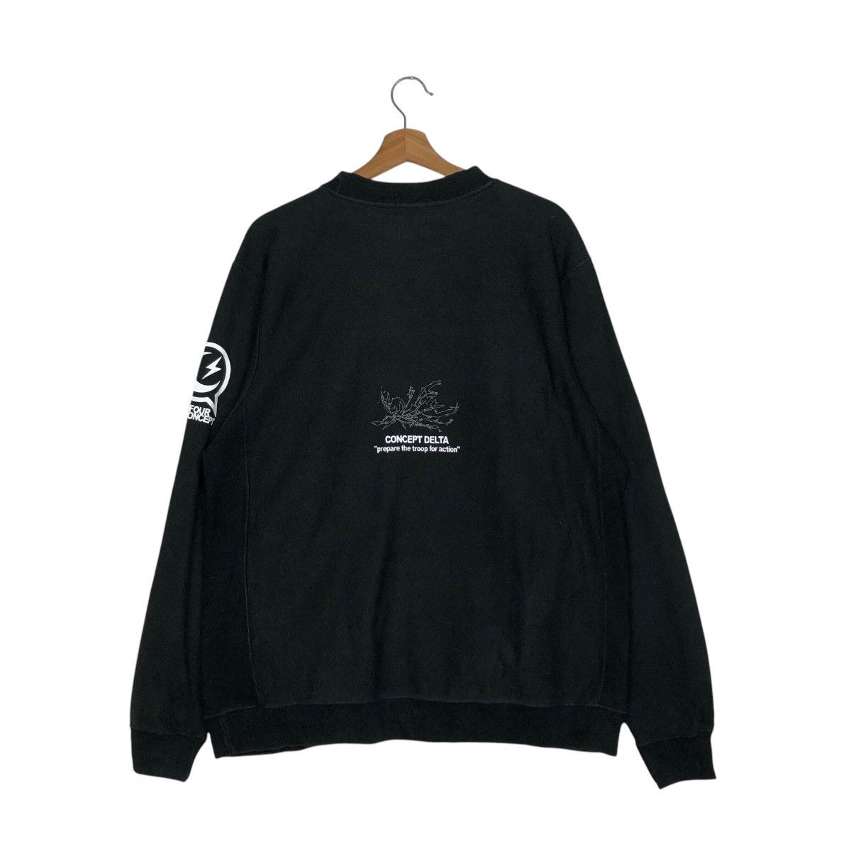 Japanese Brand 📌Vintage Sweatshirt Rich Black Concept Delta Big Logo Size US M / EU 48-50 / 2 - 9 Thumbnail