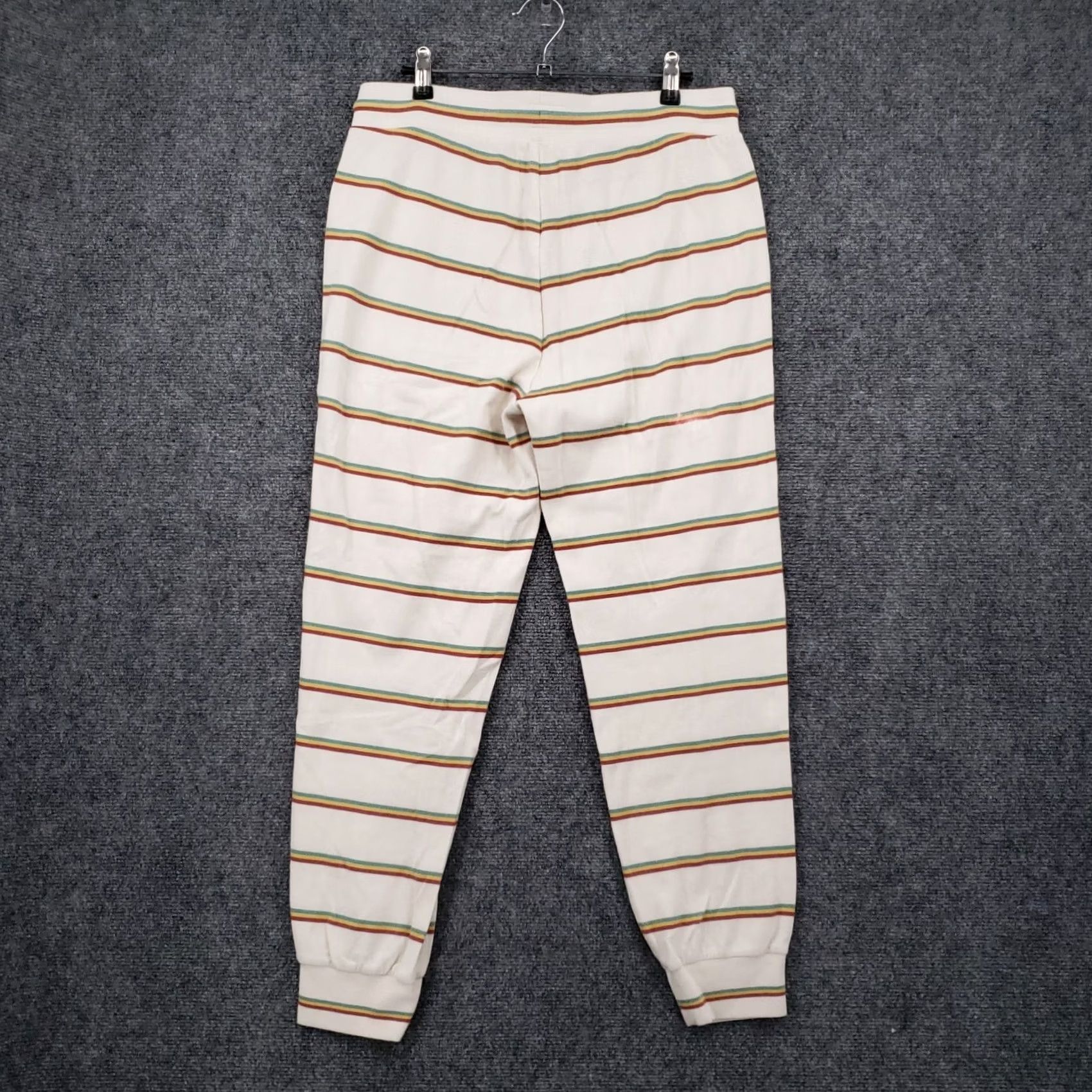 Madewell Madewell Jogger Womens L Large White MWL Striped Stretch Knit Lounge High Rise Pants Size 36" / US 14 / IT 50 - 2 Thumbnail