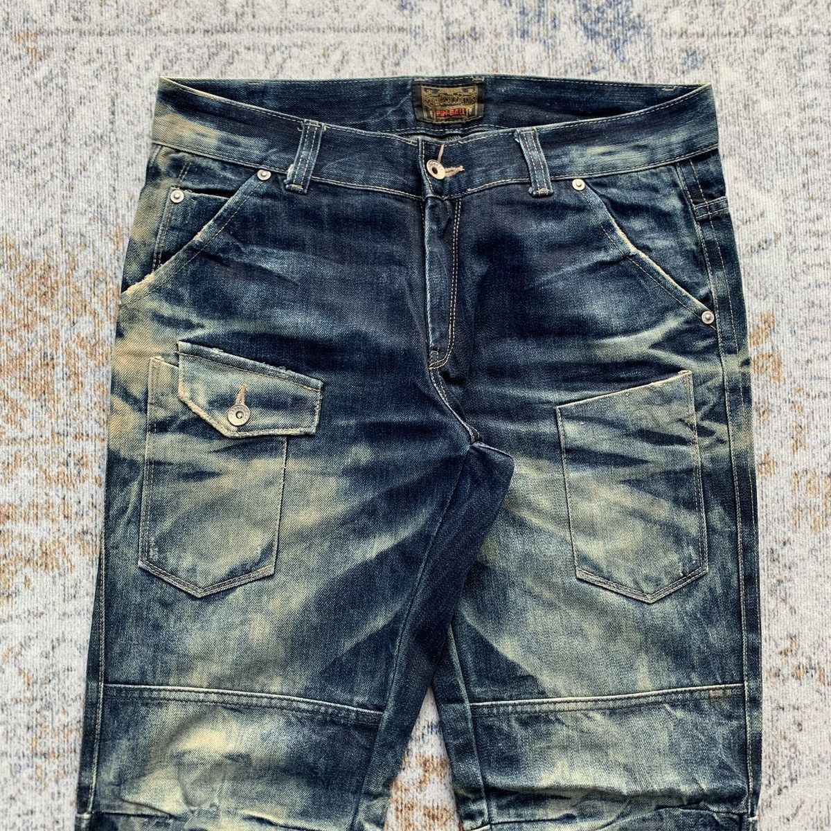 Japanese Brand 2000s Japanese Brand Pinball Mud Wash Multipocket Jeans Size US 34 / EU 50 - 2 Thumbnail