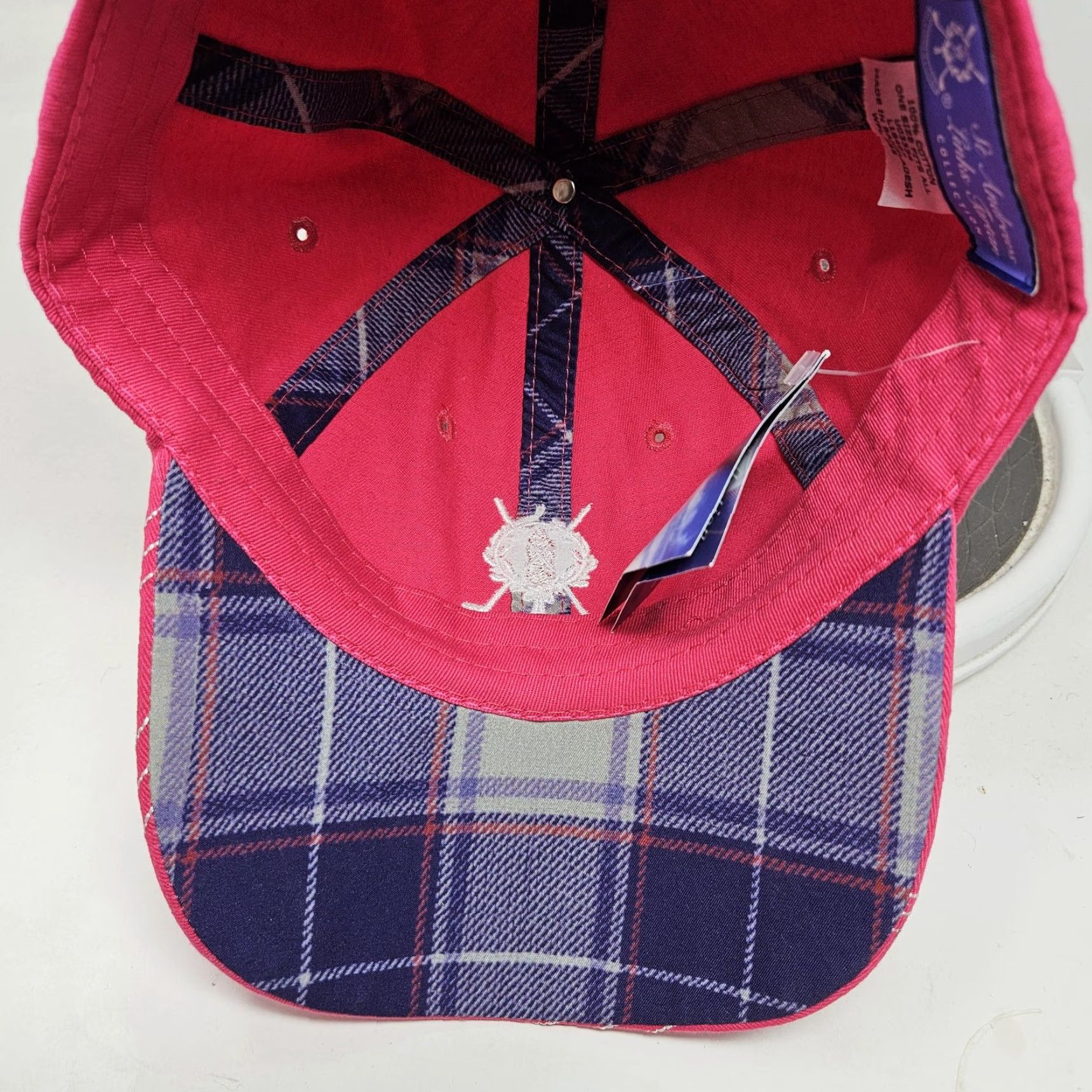 Pinko St Andrews Links Hat Cap Baseball Cap Pink Tartan Embroidered Adjustable One Size Mens Cap Size ONE SIZE - 6 Thumbnail