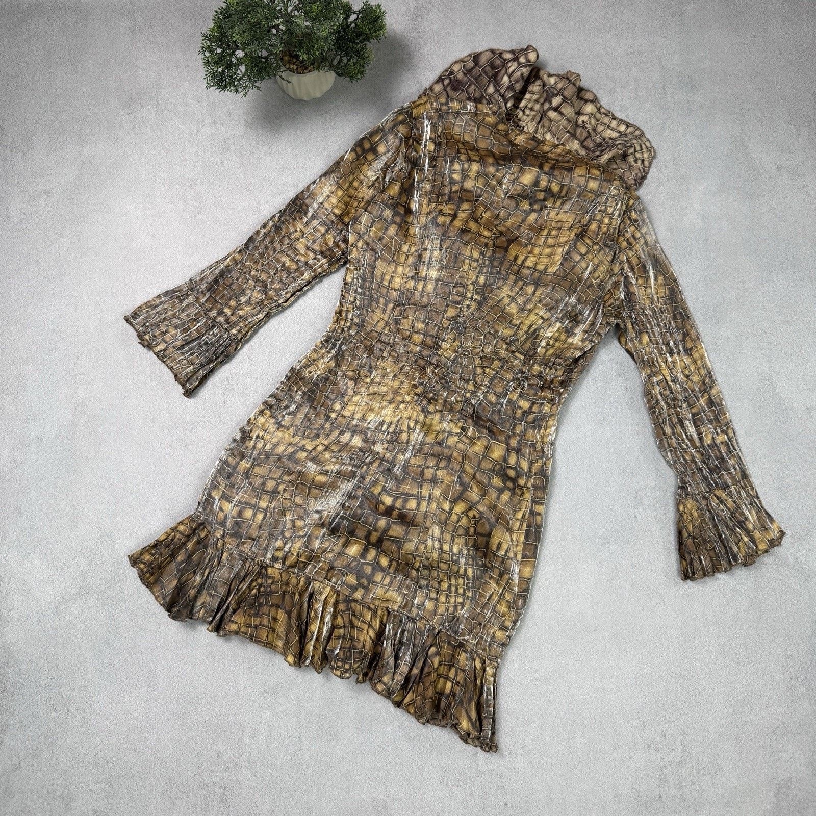 Vintage Vintage Alberto Makali Mini Dress Size S Animal Pattern Size S / US 4 / IT 40 - 19 Thumbnail