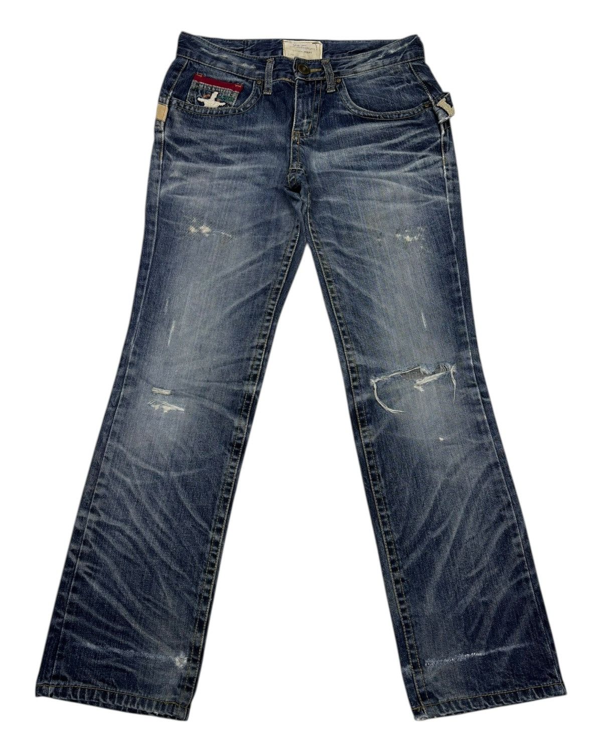If Six Was Nine RARE🔥YOSHITOMO NARA LOLITA DISTRESSED DENIM JEANS Size US 31 - 2 Thumbnail
