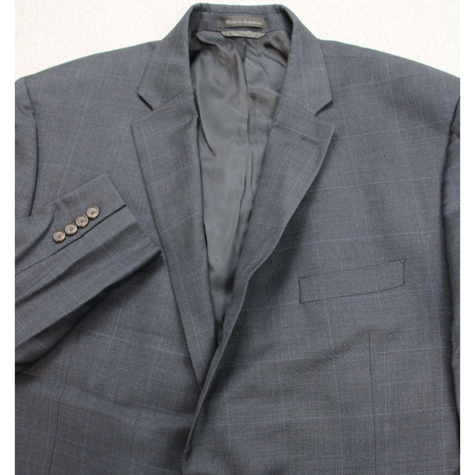 Lauren Ralph Lauren Lauren Ralph Lauren Blazer Men 50R Navy Blue Windowpane Wool Size 50R - 1 Thumbnail