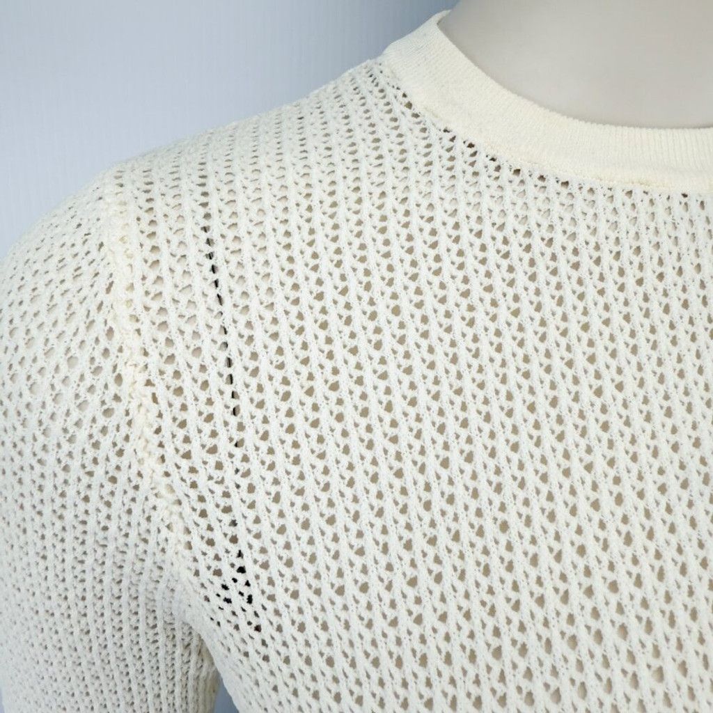 Other JUDITH & CHARLES Knit Open Mesh Beige Cream Long-Sleeves Top Size XS / US 0-2 / IT 36-38 - 5 Thumbnail