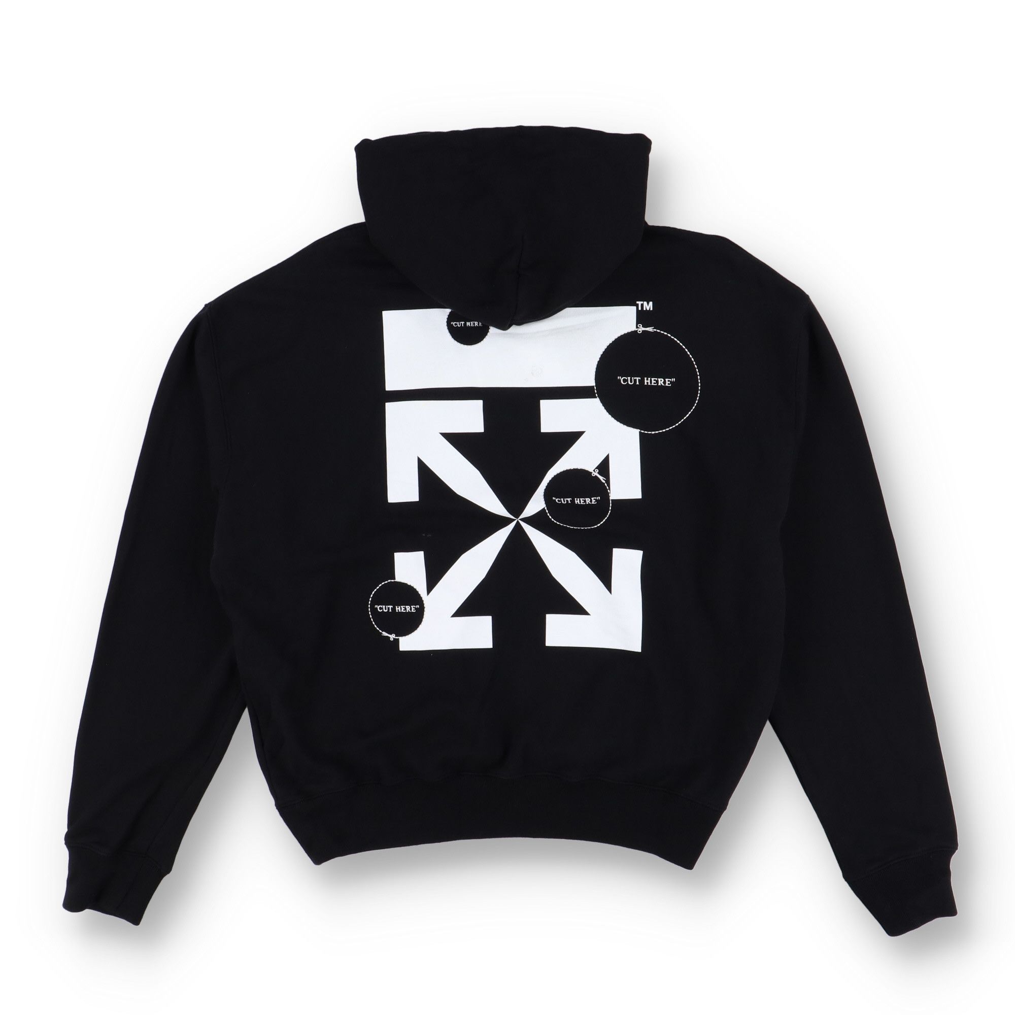 Off-White Black Cut Here Arrows Oversized Hoodie Size US L / EU 52-54 / 3 - 1 Thumbnail
