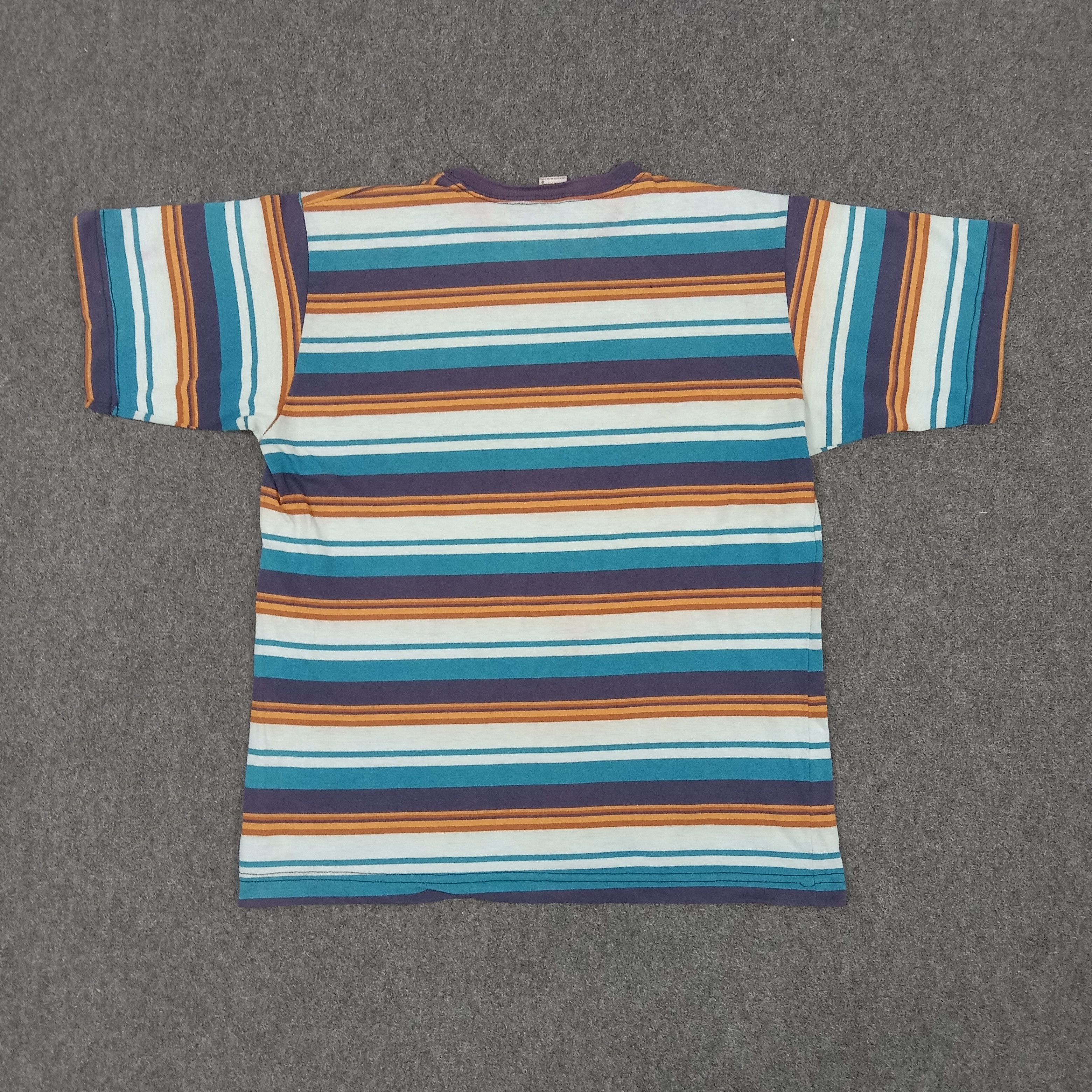 Hang Ten × Vintage Vintage 90's Hang Ten Streetwear Striped Design Tshirt Size US L / EU 52-54 / 3 - 5 Thumbnail