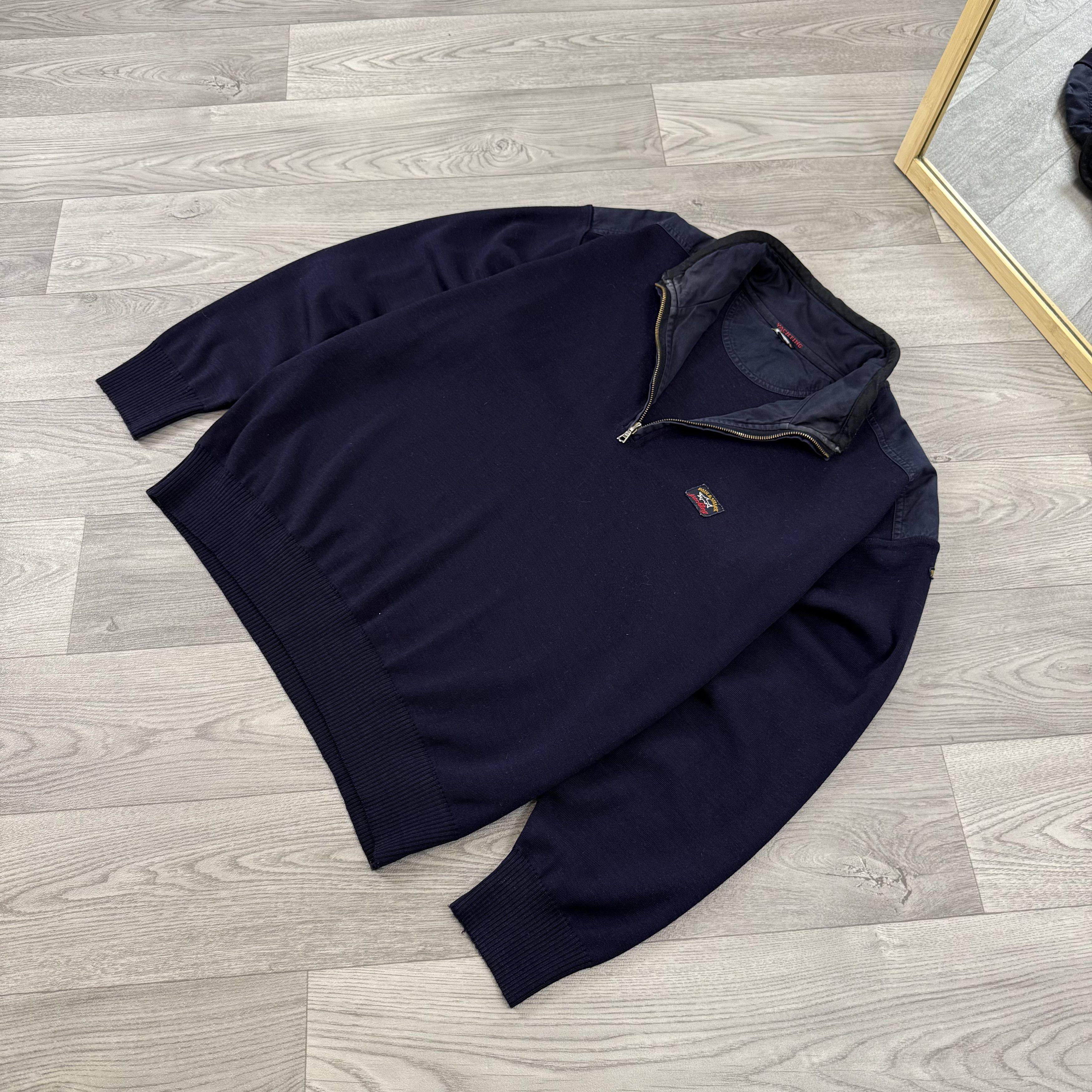 Paul & Shark Vintage Paul & Shark 90s Half Zip Blue Sweater Size US L / EU 52-54 / 3 - 4 Thumbnail