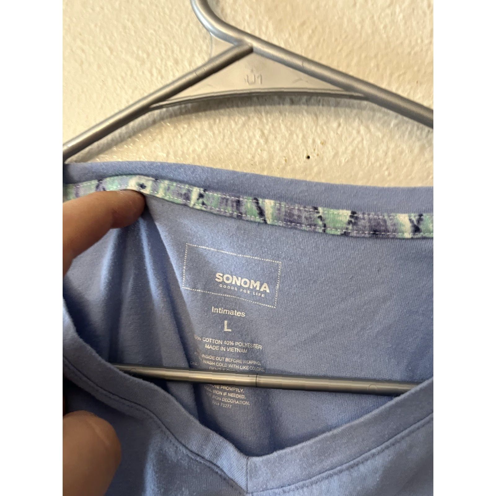 Vintage Sonoma Pajama Top Shirt Womens Large Blue Sleep All Day pjs Set Size L / US 10 / IT 46 - 2 Thumbnail