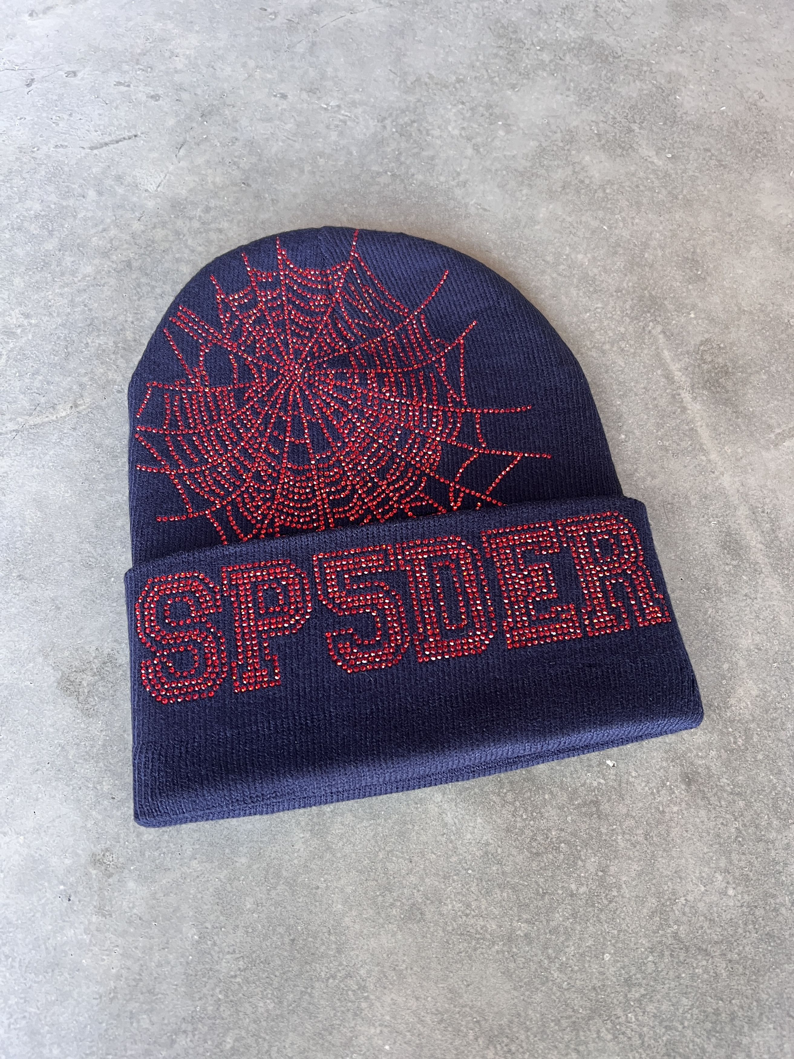 image of Spider Worldwide Sp5Der Web Beanie Navy/red, Men's