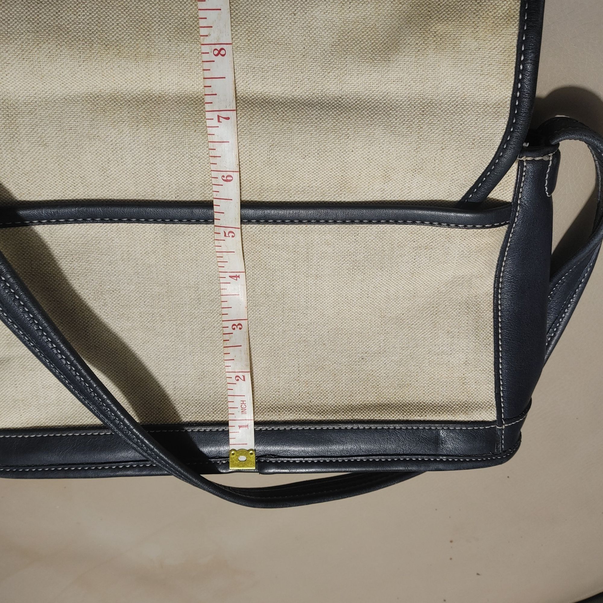 Coach Coach Bleeker Flap Purse Handbag 90s Navy Blue Black Canvas Size ONE SIZE - 4 Thumbnail
