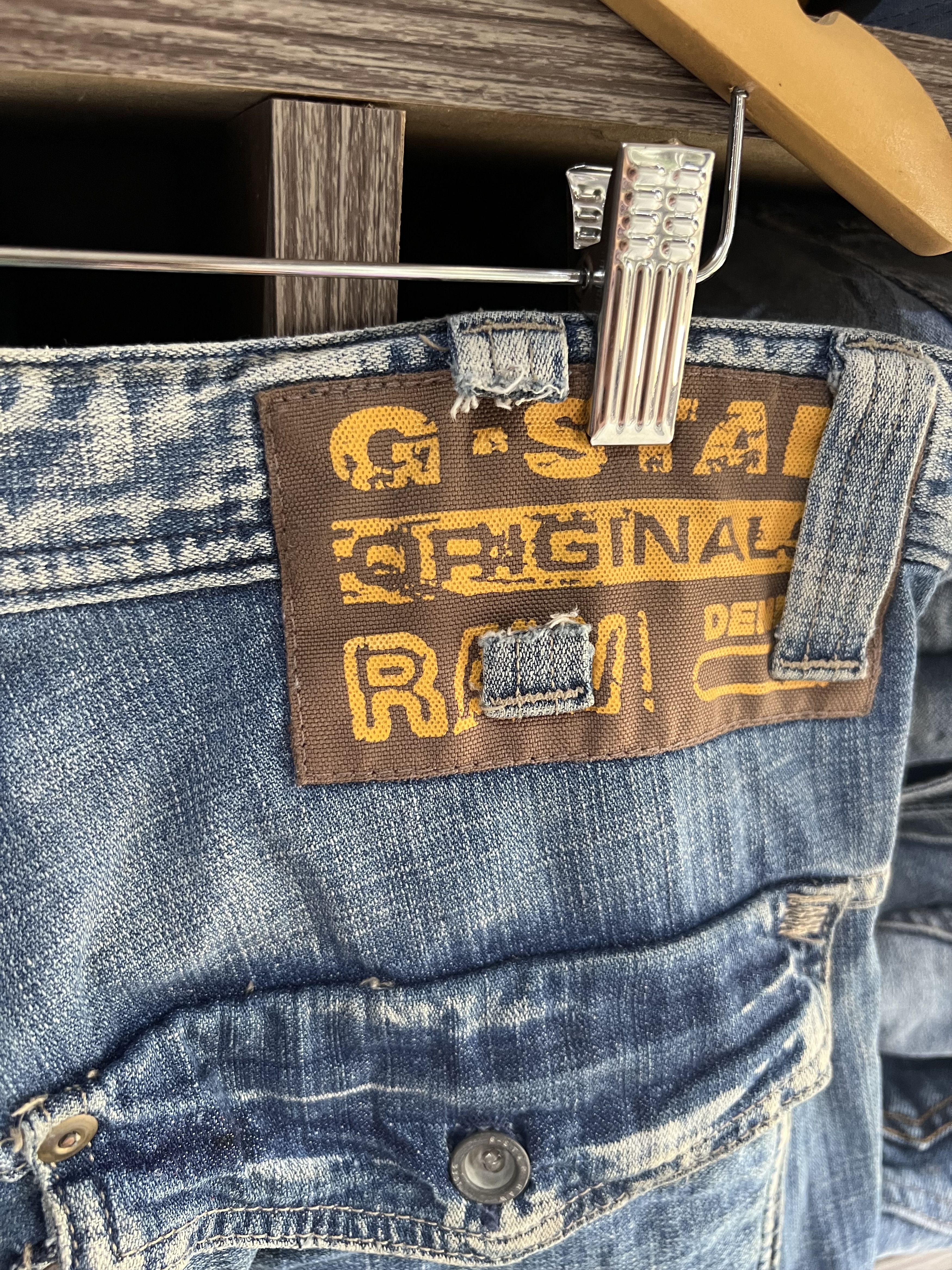G-Star 🔥G-Star Raw Double Knees Distressed Denim Size US 37 - 13 Thumbnail