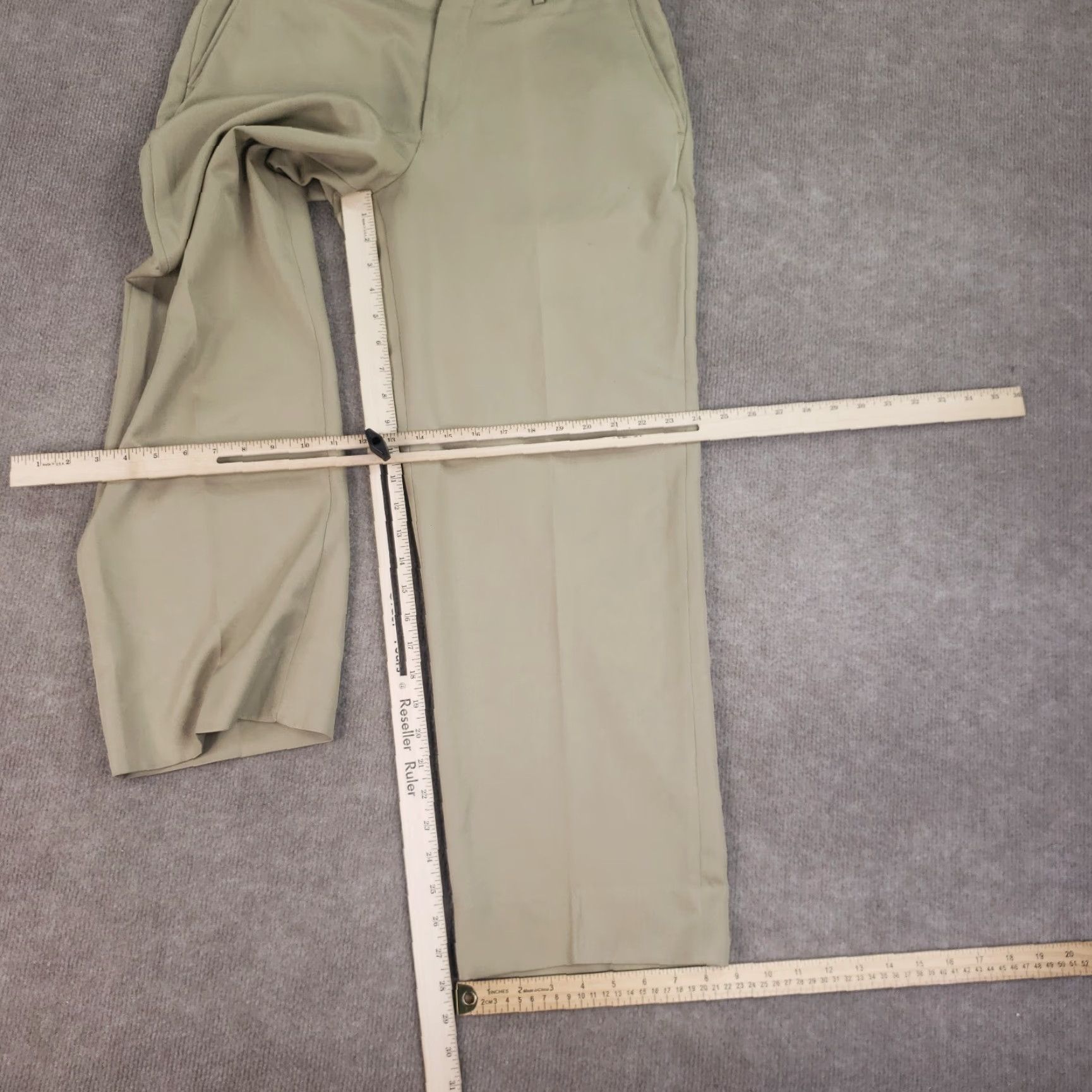 Vintage BALLIN Mens Brown Pleated Straight Leg Dress Pants 33x28 Comfortable EZE Polyester Size US 33 - 2 Thumbnail
