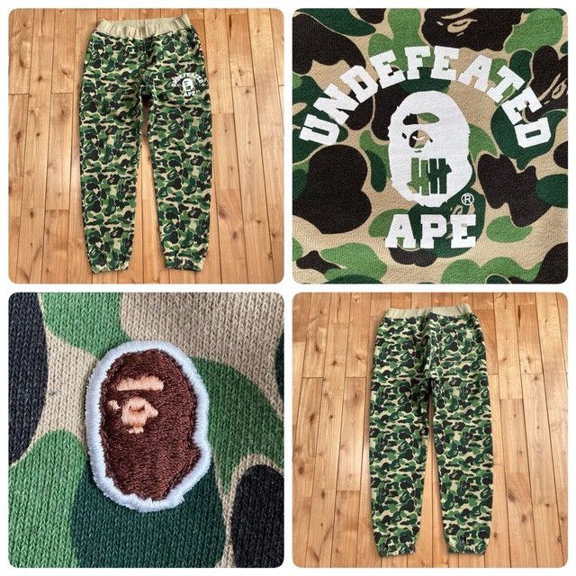 BAPE × Undefeated ABC Camo Green Sweat pants APE ★size S