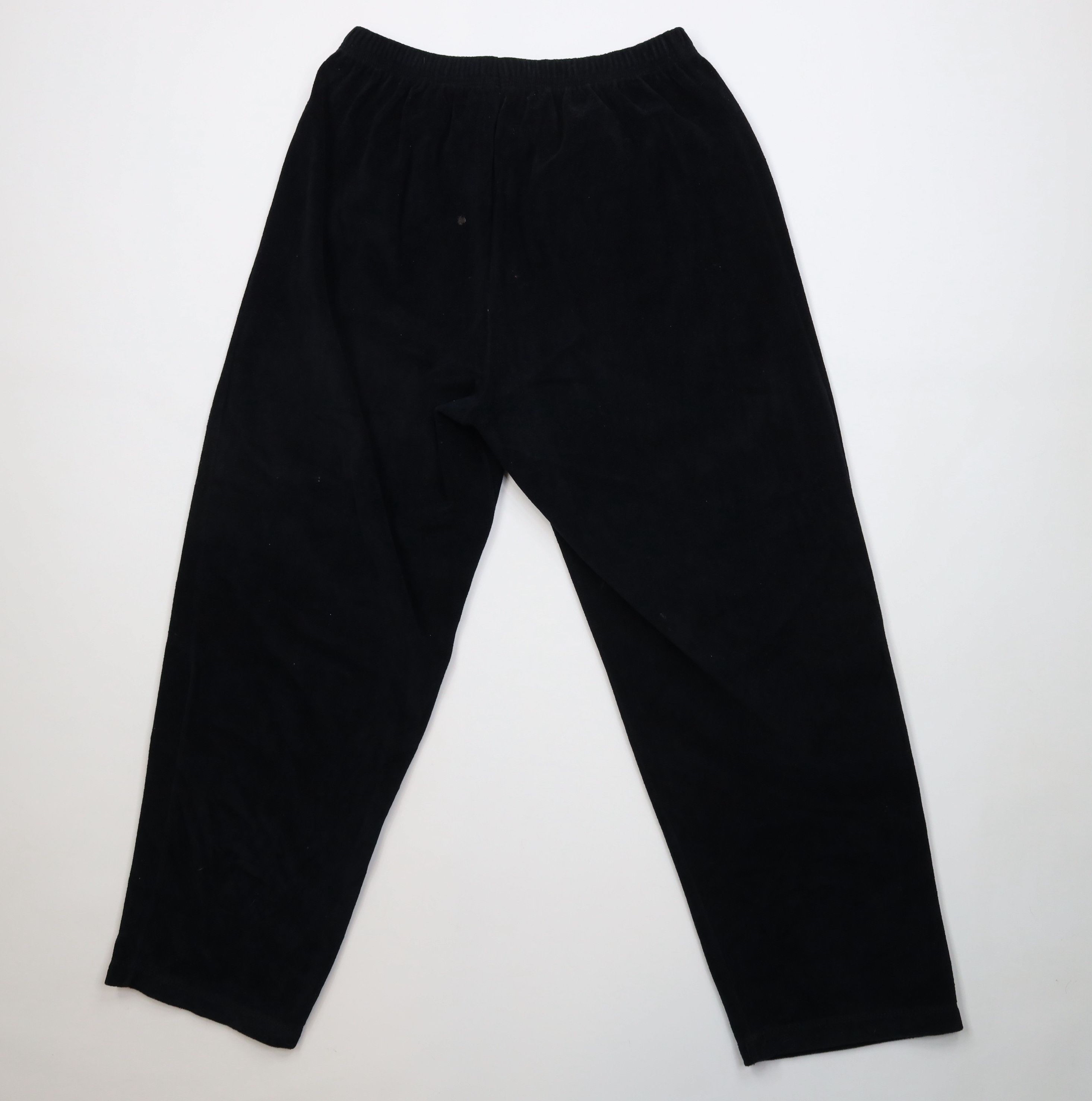 Vintage Vintage 90s Streetwear Velour Wide Leg Sweatpants Black USA Size 28" / US 6 / IT 42 - 7 Thumbnail