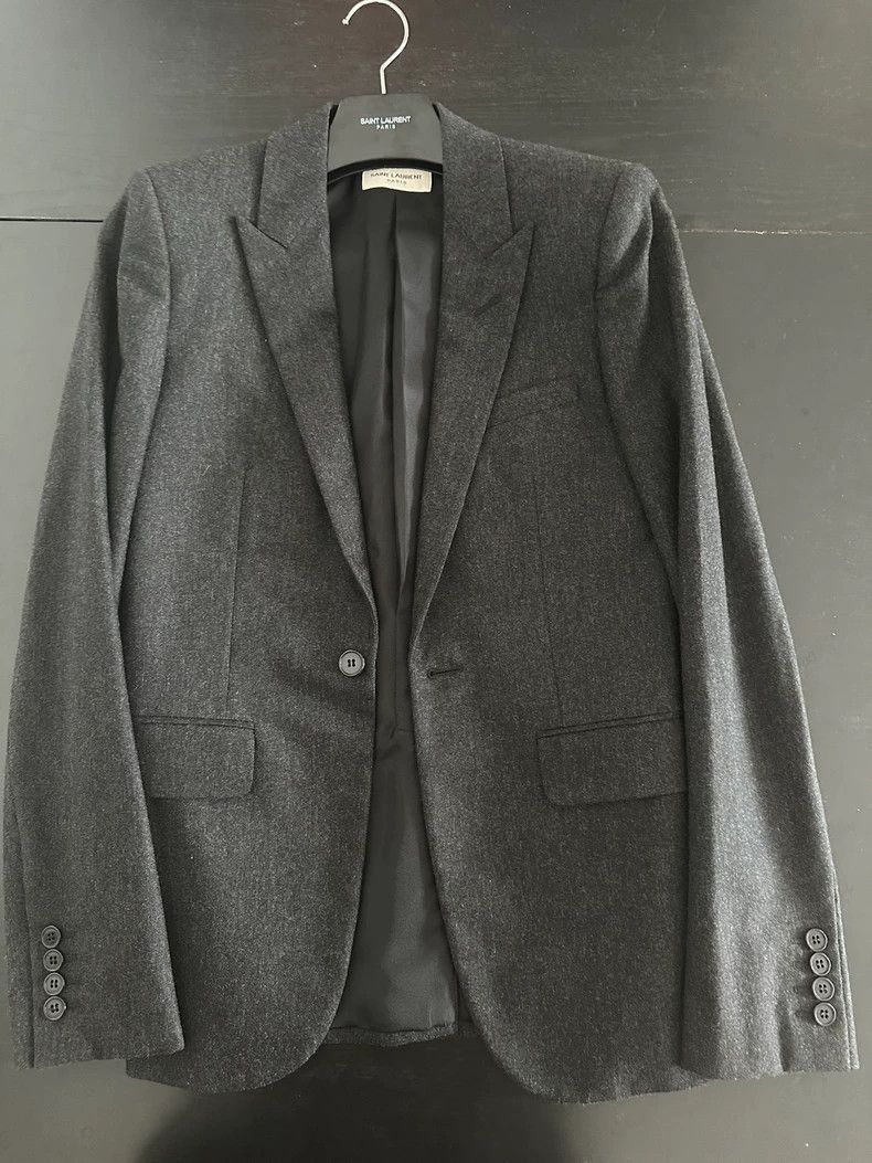 Saint Laurent Paris Saint Laurent Paris Snowflake grey cashmere lapel collar su Size US S / EU 44-46 / 1 - 3 Thumbnail