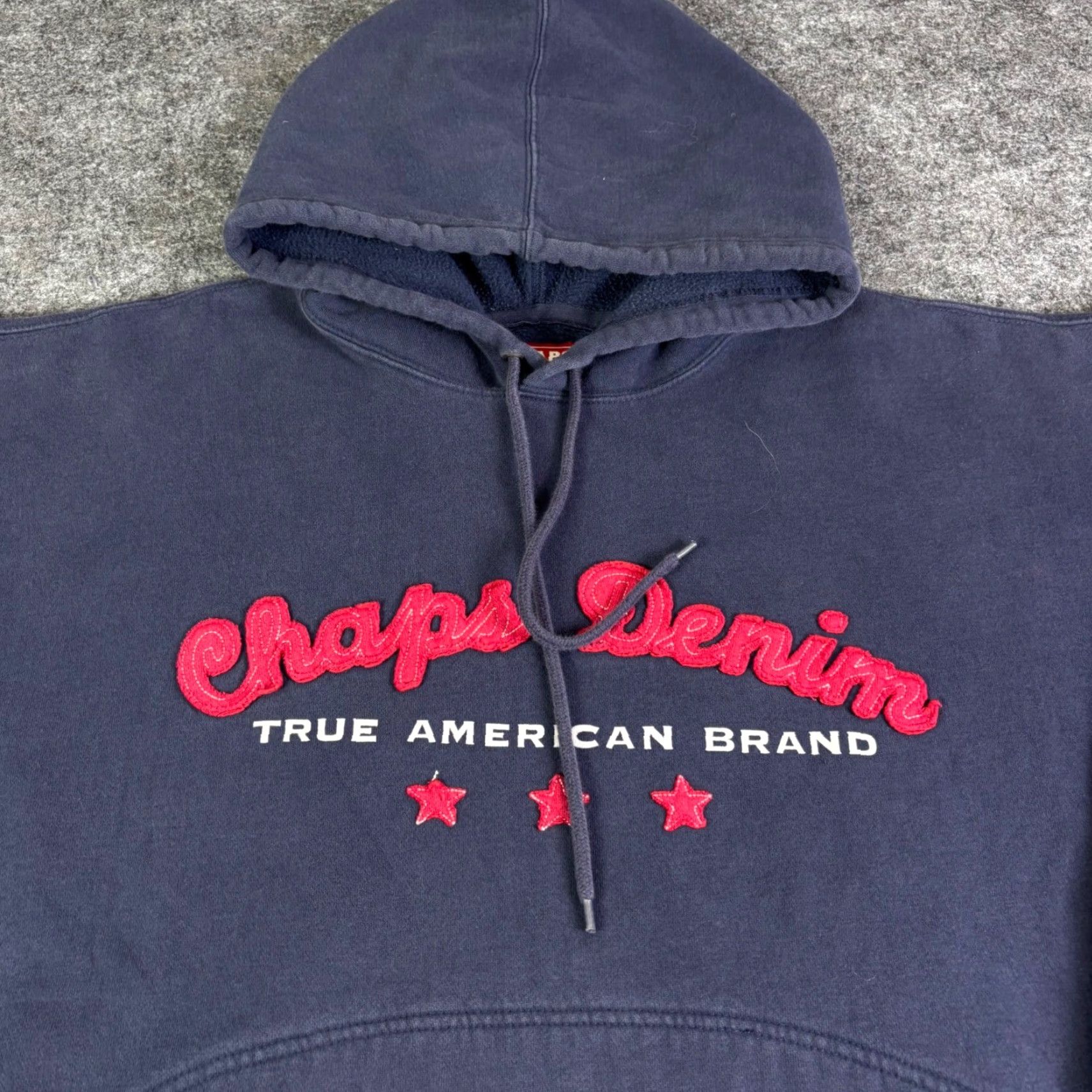 Chaps VINTAGE Chaps Denim Hoodie Mens 2XL Navy Blue Embroidered Logo Sweatshirt 90s Pullover Hooded Heavyweight Size US XXL / EU 58 / 5 - 7 Thumbnail