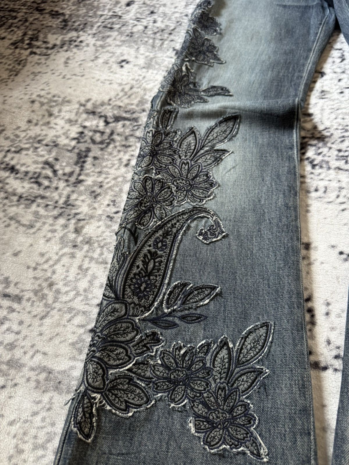 GOSTAR DE FUGA Sportmax Code By Max Mara Ornamental Embroidery Flared Jeans Size US 30 / EU 46 - 10 Thumbnail