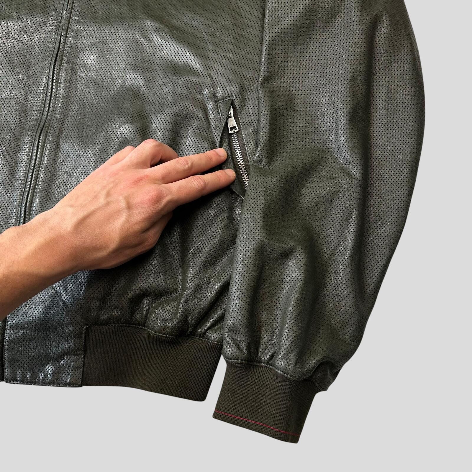 Gucci Gucci Tom Ford 00’s Perforated Nappa Leather Green Bomber L Size US L / EU 52-54 / 3 - 6 Thumbnail