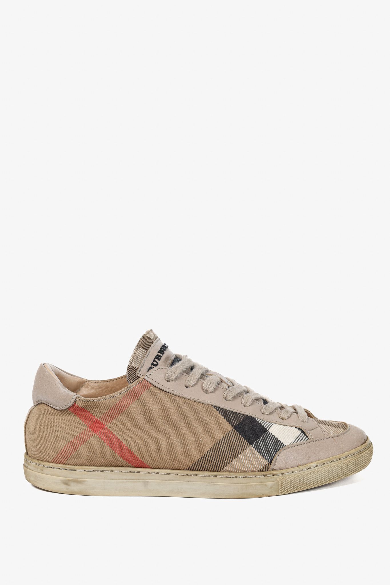 Burberry Burberry Hartfields Check Lace-Up Low-Top Sneakers Size US 5.5 / IT 35.5 - 1 Thumbnail