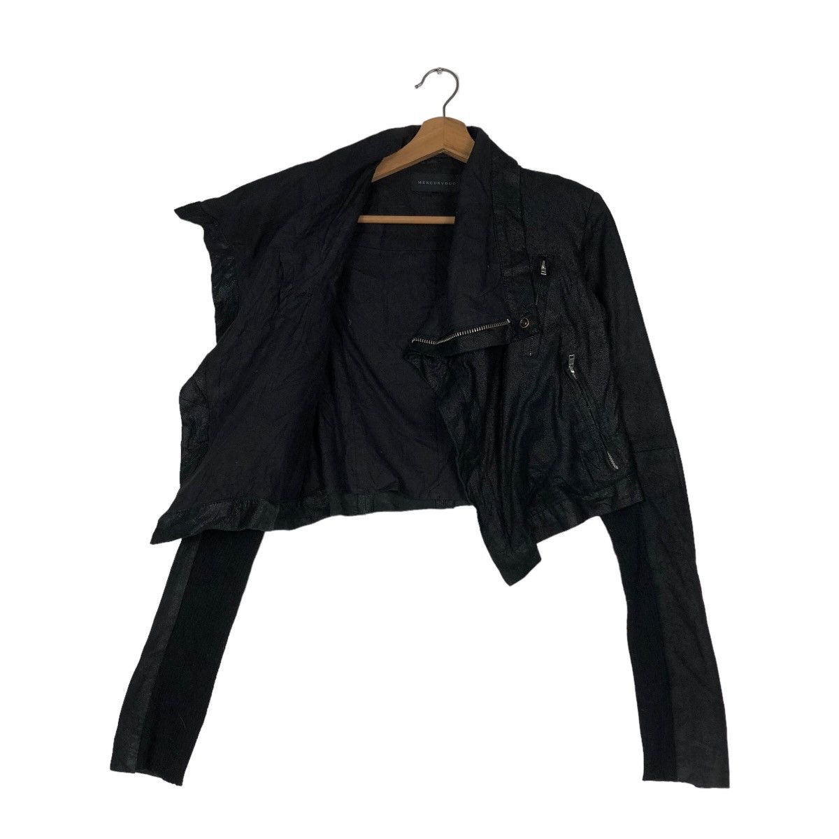 Japanese Brand 🔥Cropped Biker Jacket Bondage Mercuryduo Double Collar Size S / US 4 / IT 40 - 11 Thumbnail