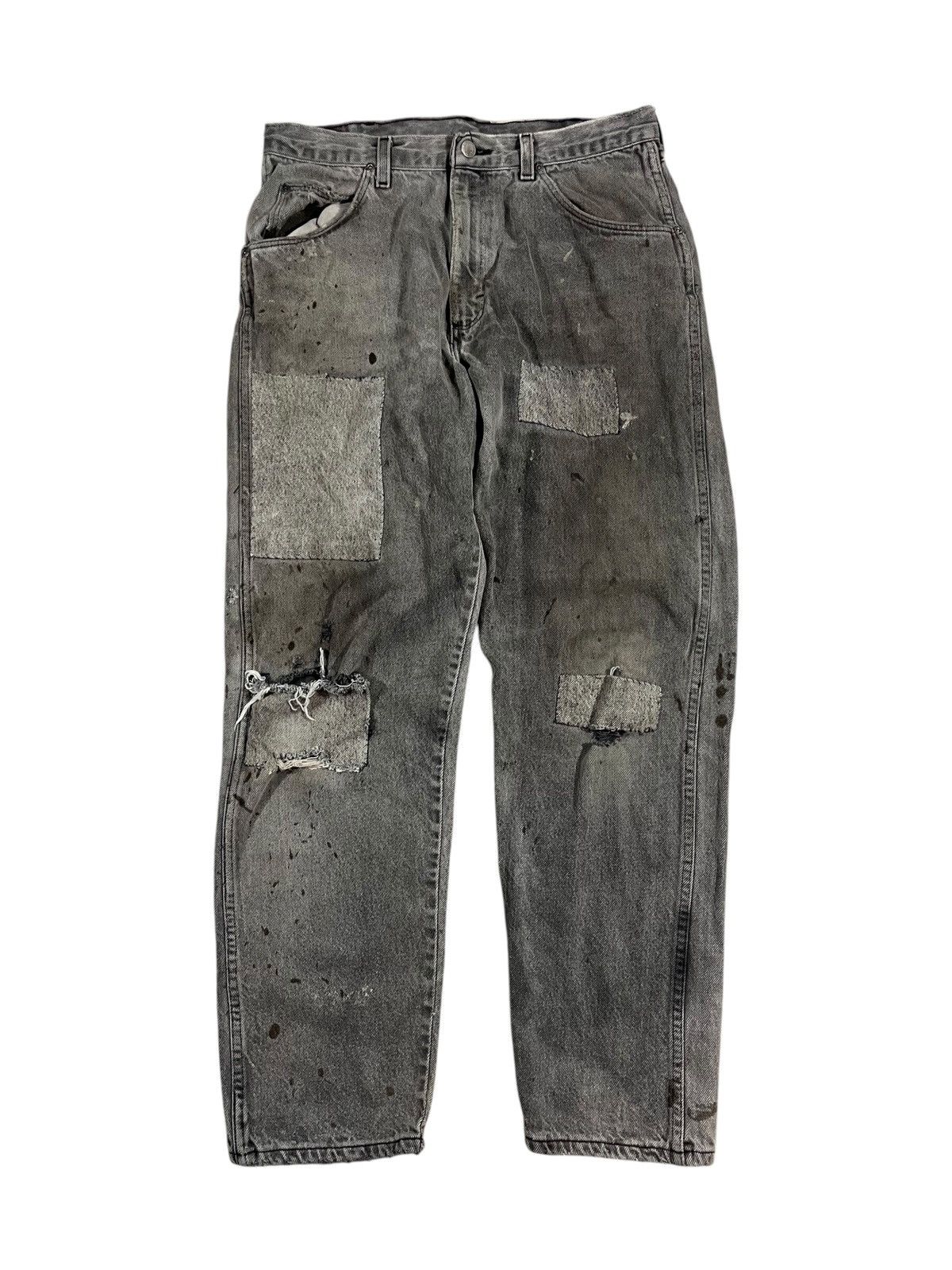 Vintage Vintage Wrangler Patchwork Jeans Faded Distressed Black Size US 32 / EU 48 - 1 Thumbnail