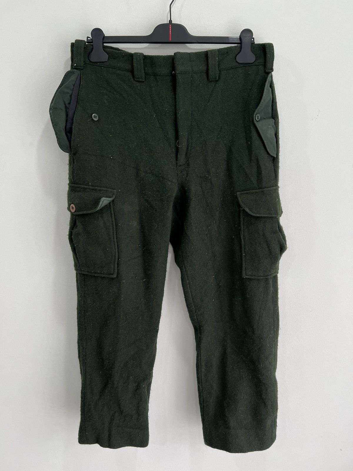 Woolrich Woolen Mills Vintage Woolrich Woolen Mills Wool Green Cargo Pants 33x27 Size US 33 - 1 Thumbnail