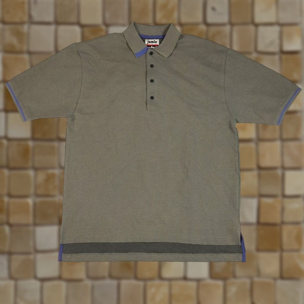 Vintage VINTAGE Preppy Pin Dot Men's Medium Gray Short Sleeve Collared Polo Shirt Skate Surf Size US M / EU 48-50 / 2 - 1 Thumbnail