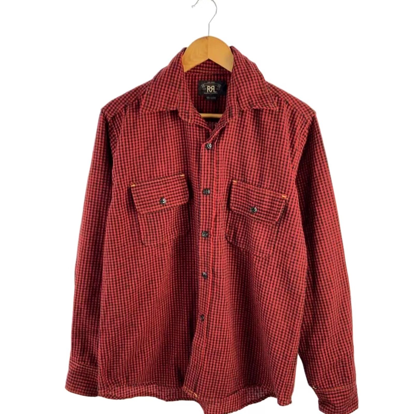 Ralph Lauren RRL Ralph Lauren Shirt L Long Sleeve Red Cotton Check Men's Used Size US L / EU 52-54 / 3 - 2 Thumbnail
