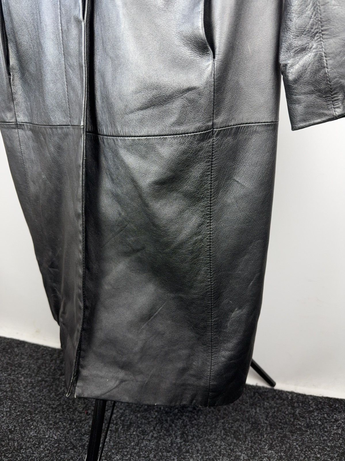 Vintage Vintage 90s Leather Opium Punk Coat Trench Retro Y2K Size M / US 6-8 / IT 42-44 - 7 Thumbnail