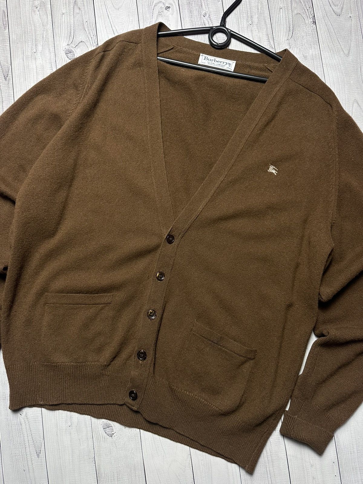 Burberry × Vintage Vintage Burberrys cardigan brown size XL logo Size US XL / EU 56 / 4 - 2 Thumbnail
