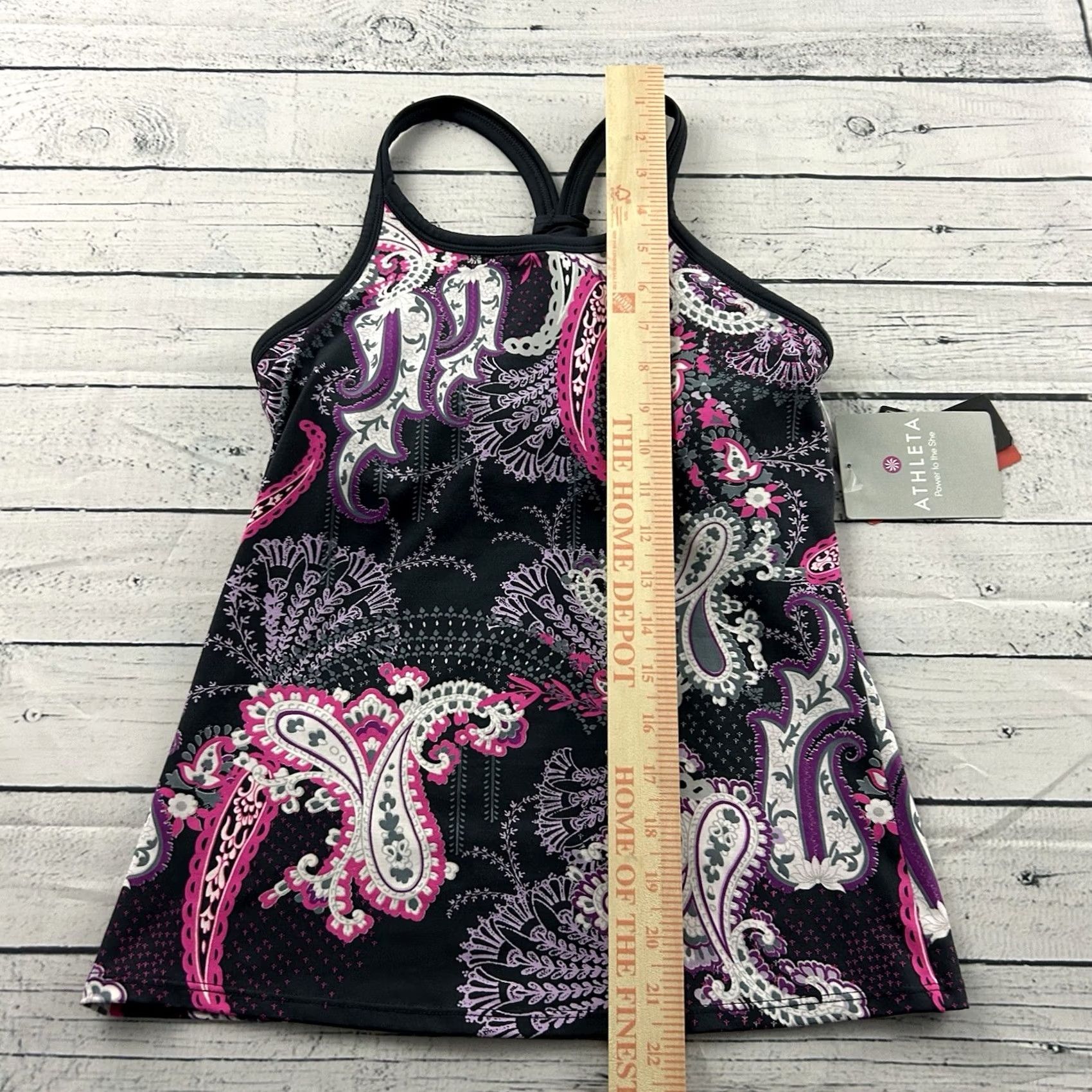 Athleta Athleta Pavitra Sleeveless Floral Racerback Athletic Top Womens XS Gray Size XS / US 0-2 / IT 36-38 - 2 Thumbnail