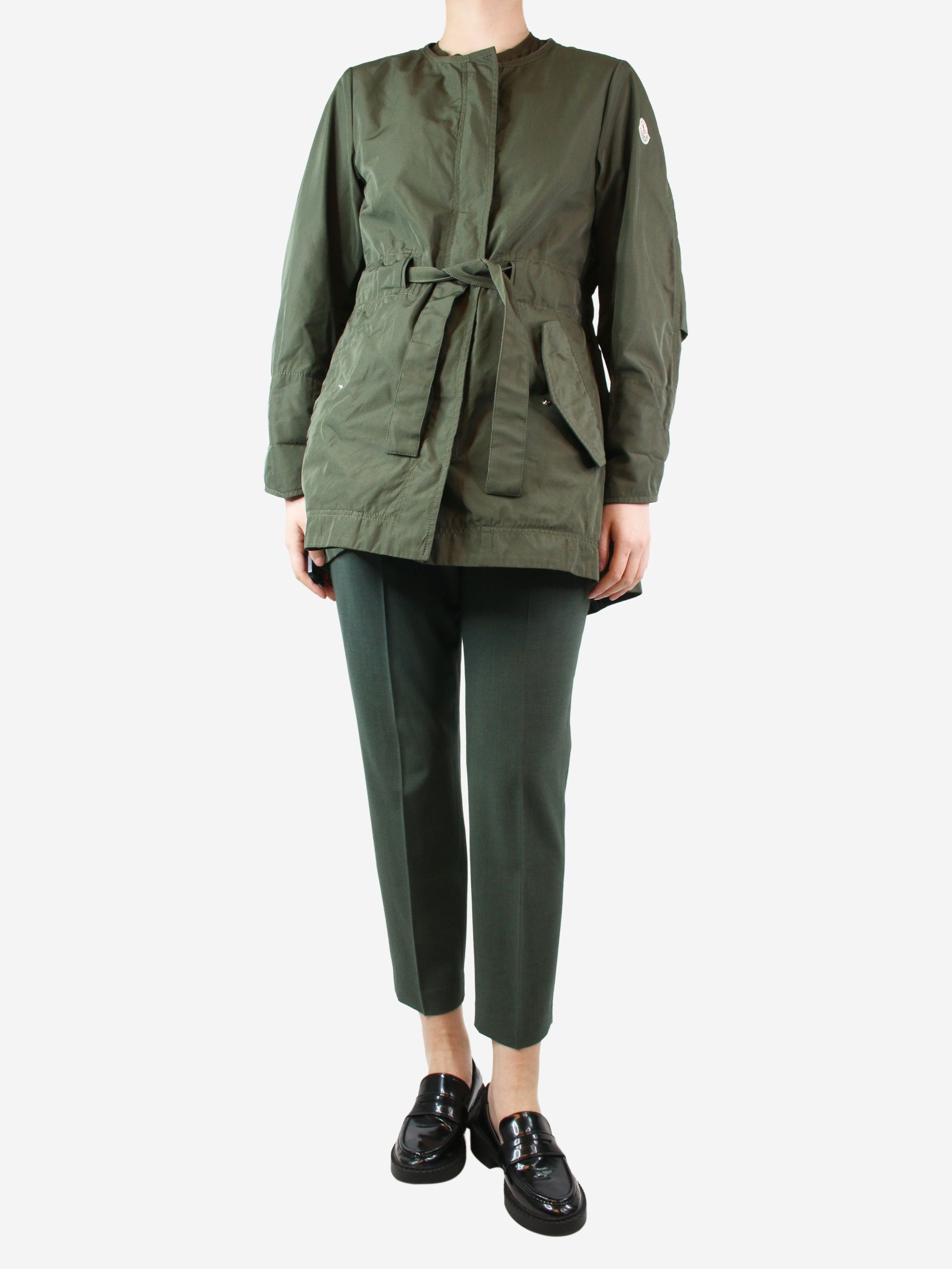 image of Moncler Olive Green Shell Parka - Size Uk 8, Women's